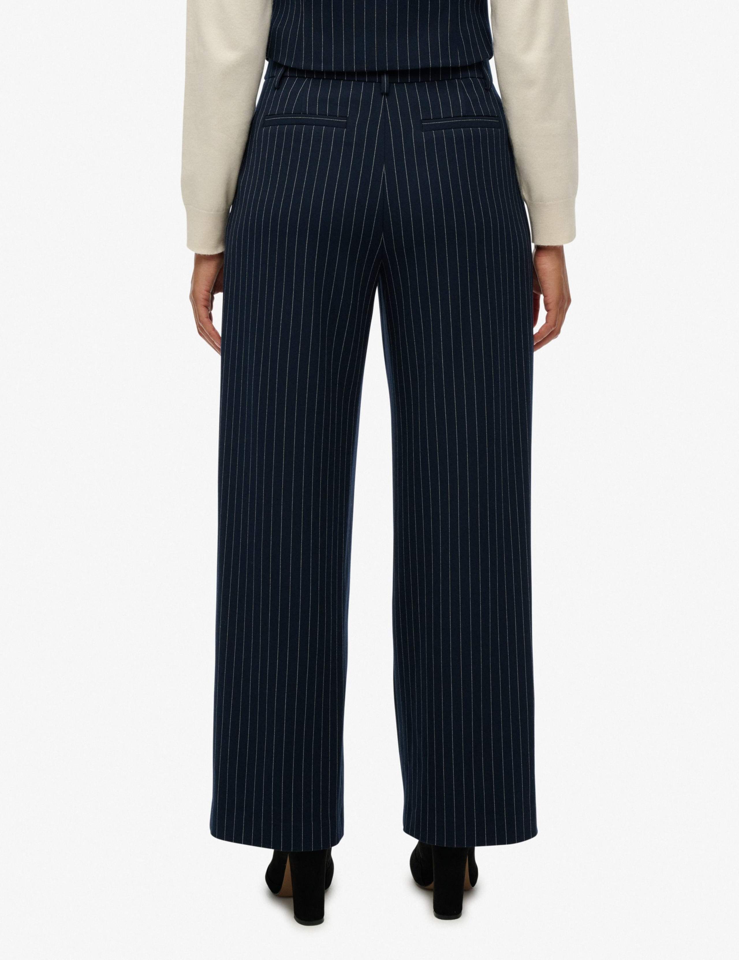 Pinstripe Elasticated Waist Wide Leg Trousers 5 of 8