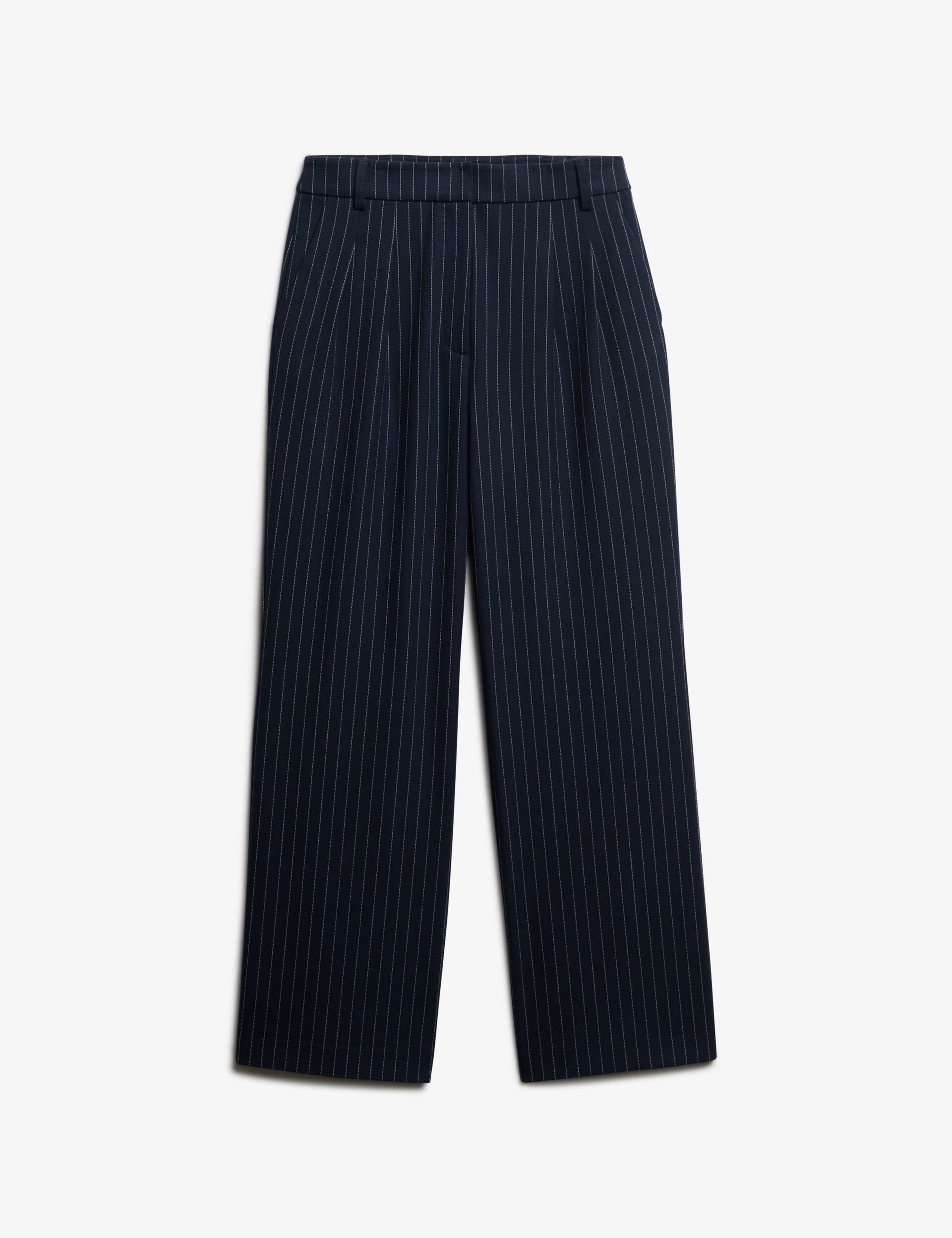 Pinstripe Elasticated Waist Wide Leg Trousers 6 of 8