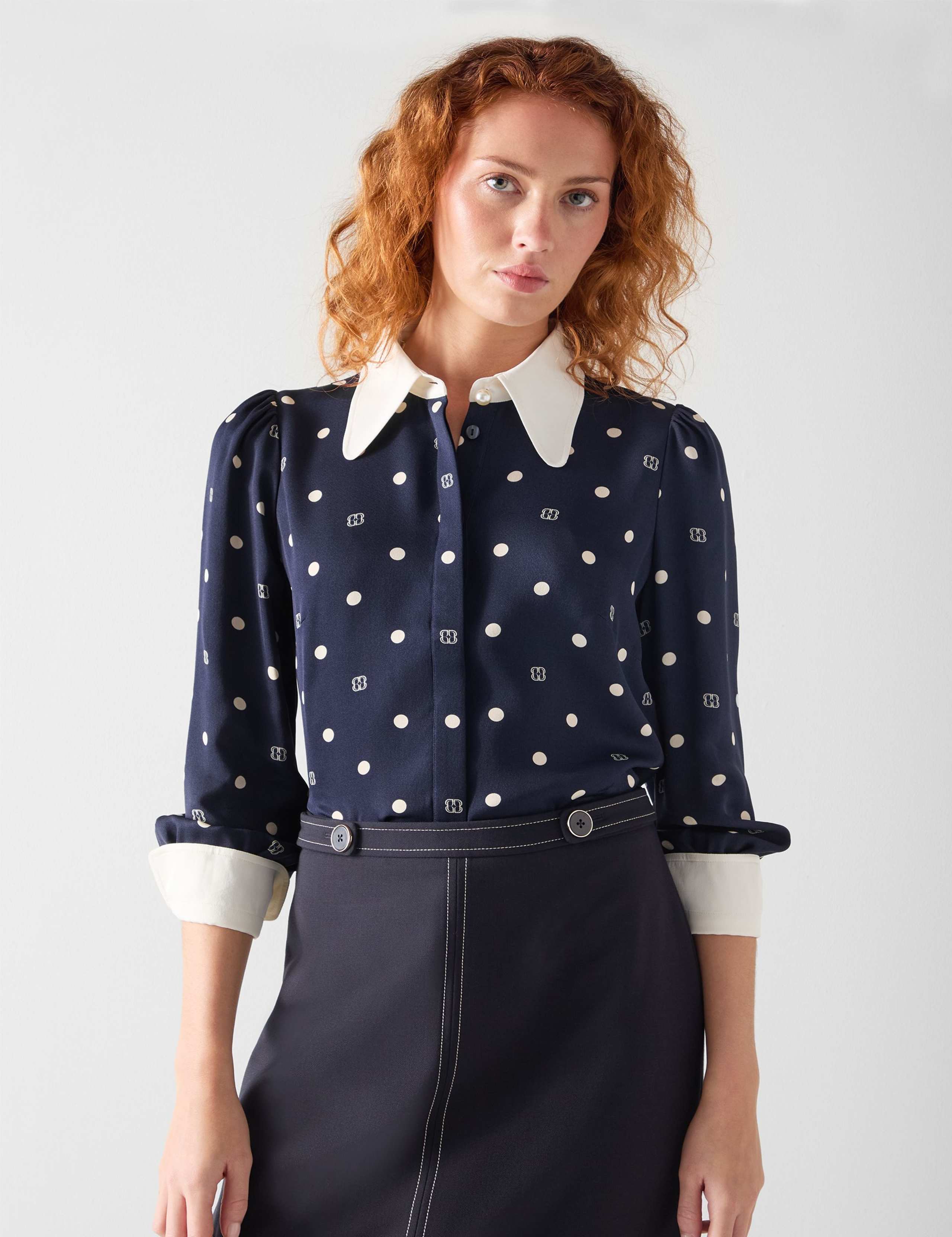 Polka Dot Collared Blouse 4 of 4
