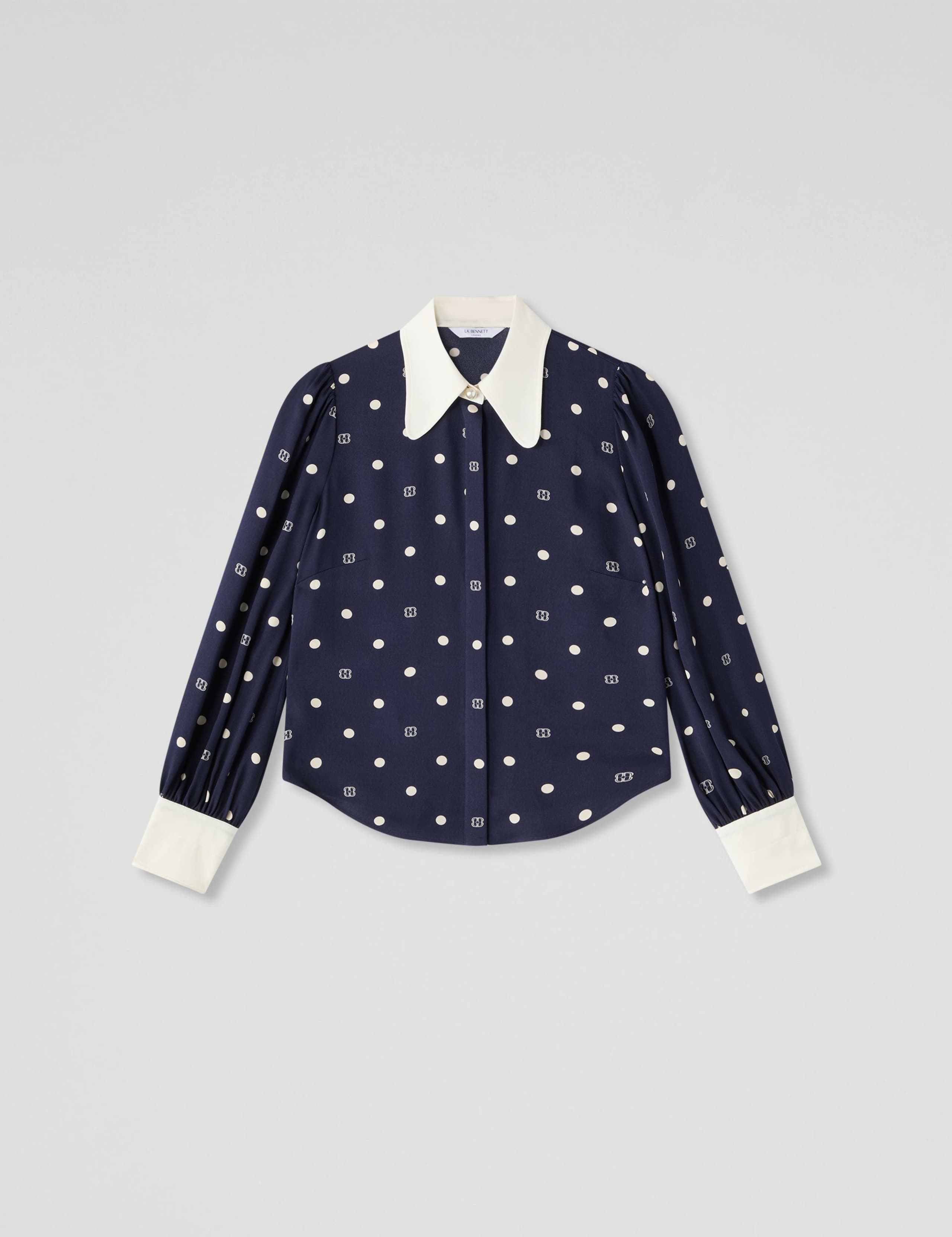 Polka Dot Collared Blouse 2 of 4