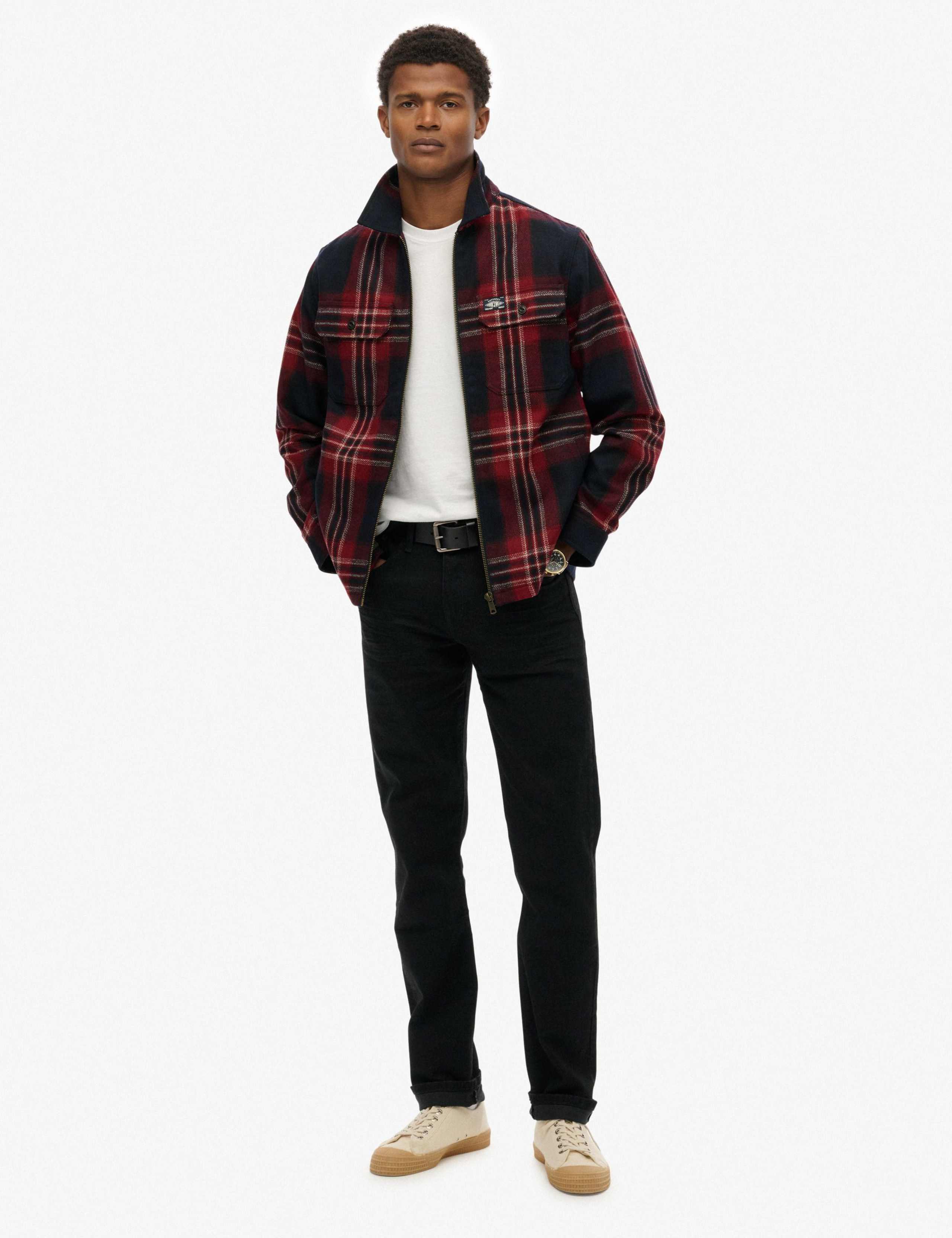 Relaxed Fit Wool Blend Checked Overshirt 3 of 6