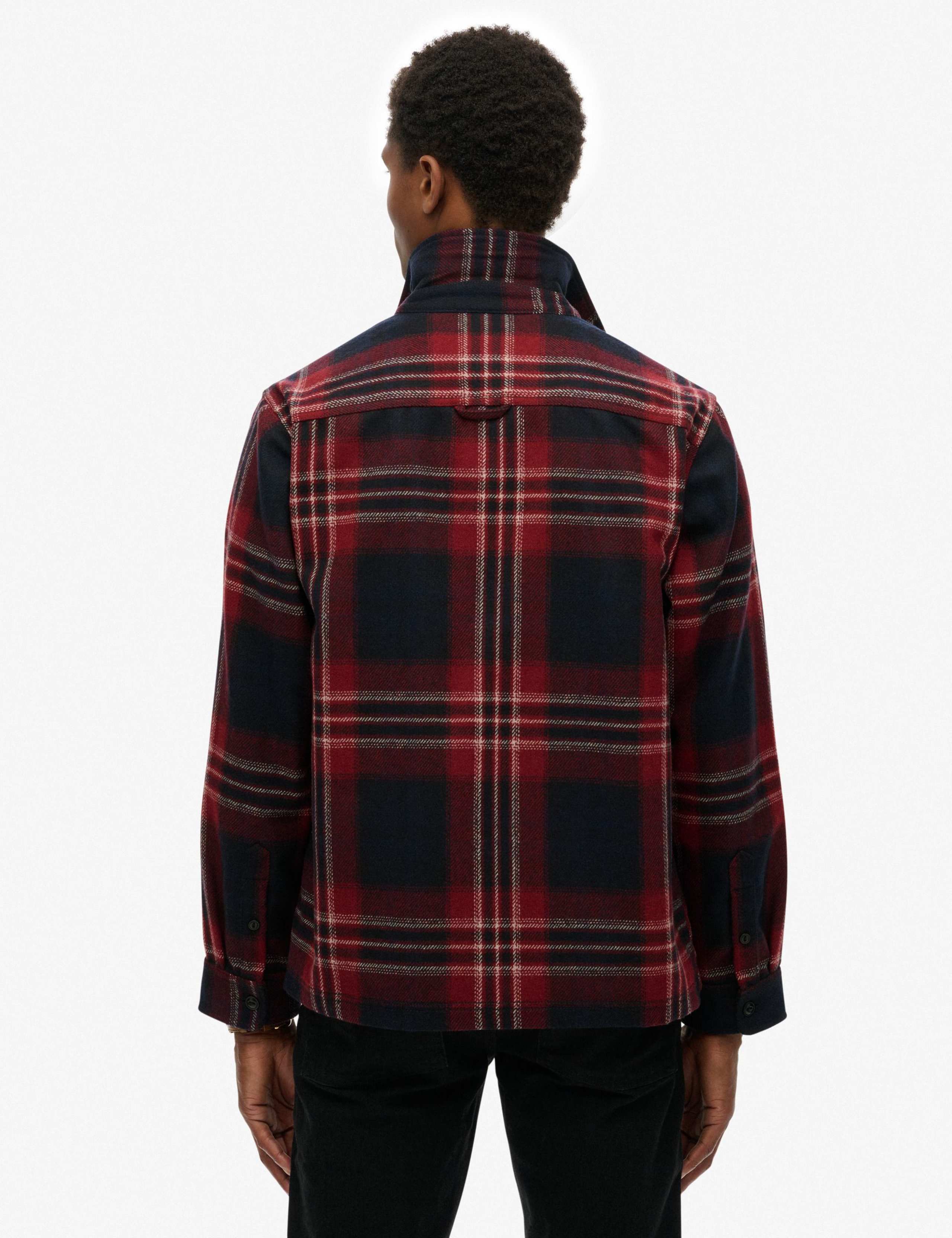 Relaxed Fit Wool Blend Checked Overshirt 6 of 6