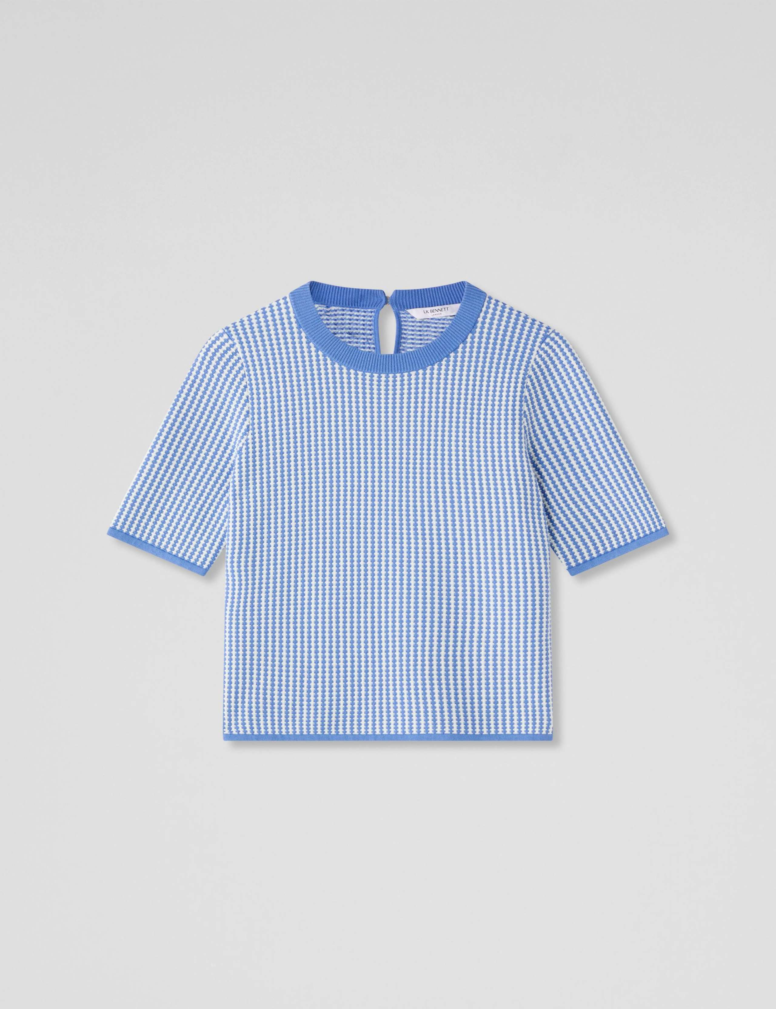 Wool Blend Striped Textured Knitted Top 2 of 3