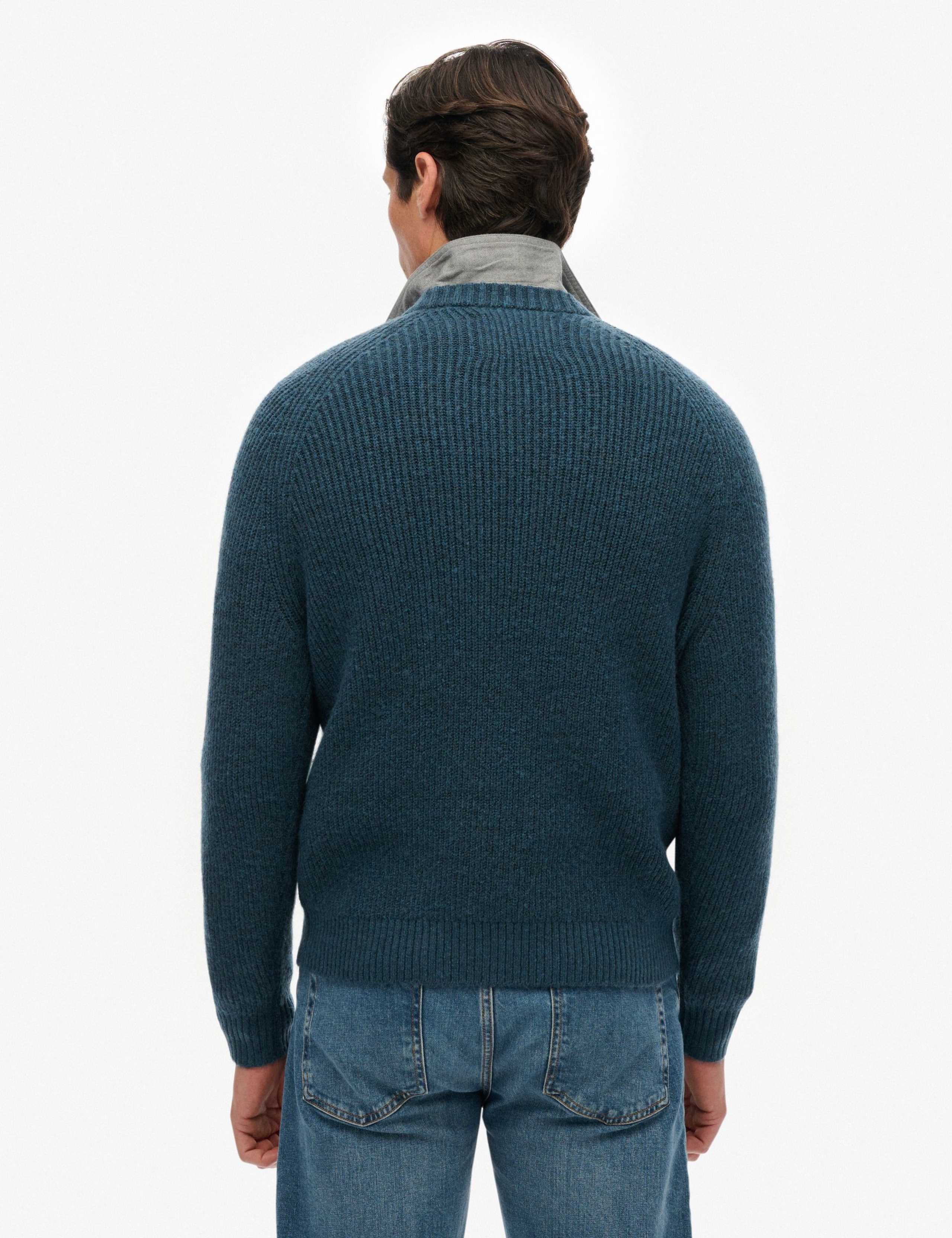 Textured Crew Neck Raglan Jumper 5 of 6
