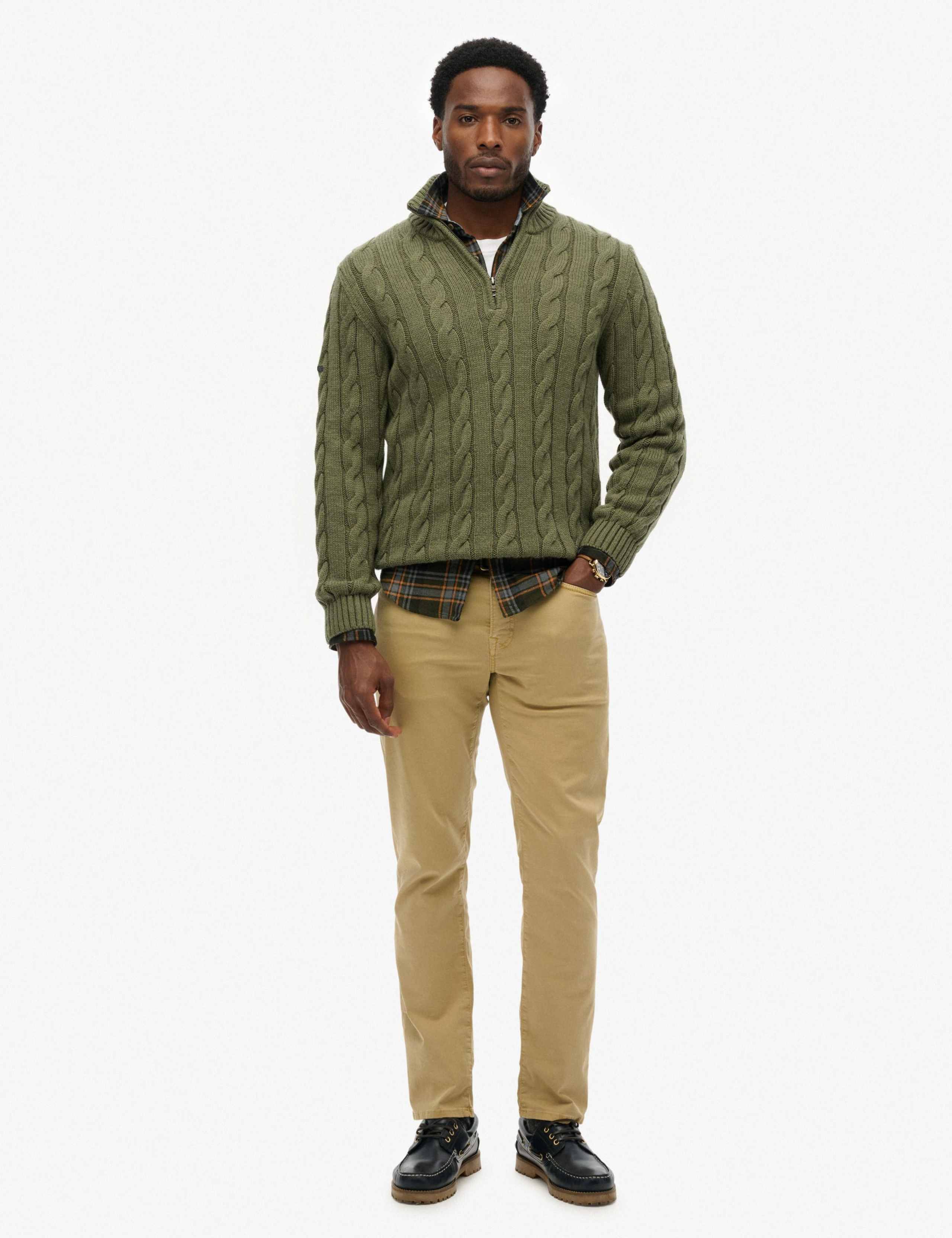 Wool Blend Cable Knit Half Zip Jumper 3 of 5