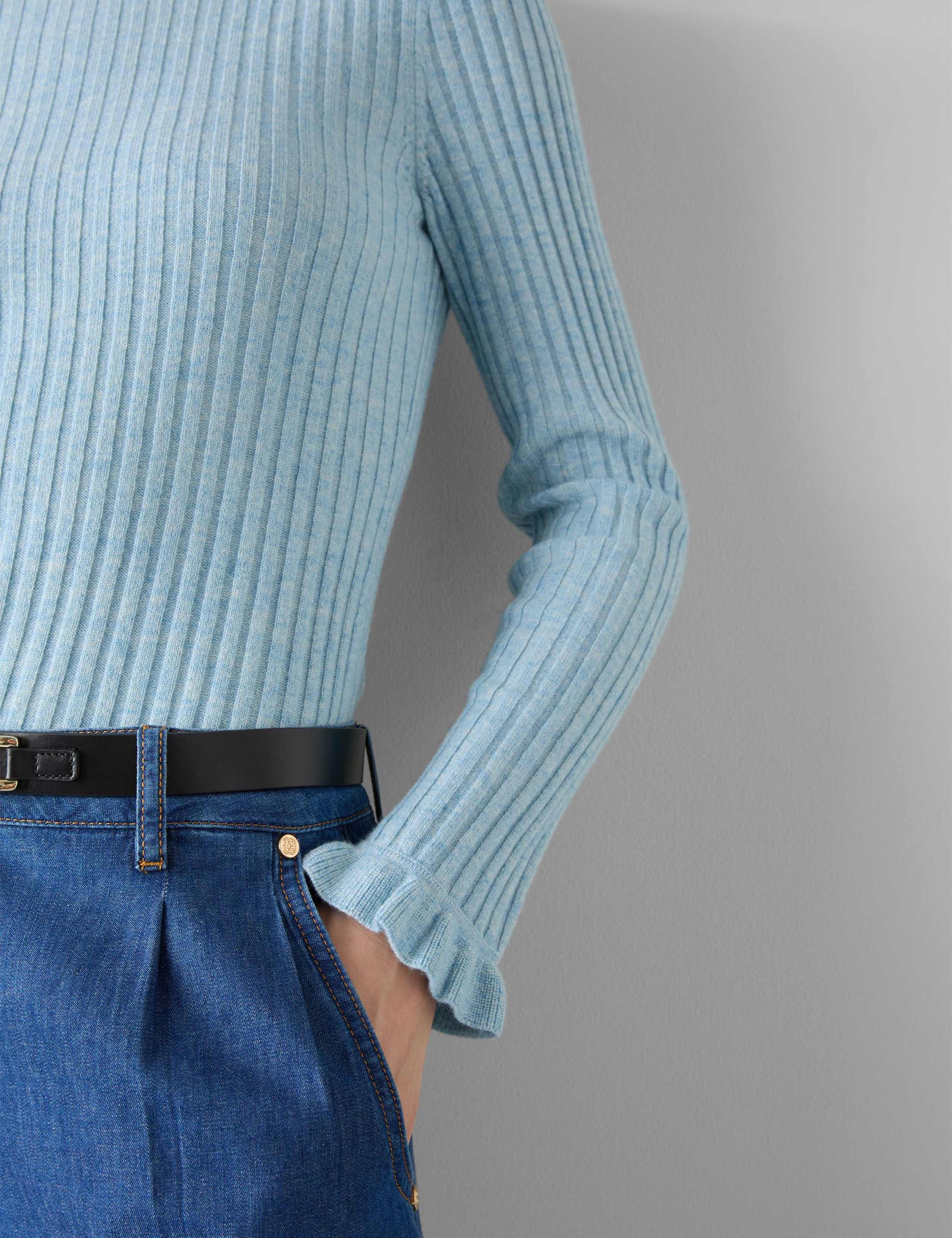 Merino Wool Blend Textured Fitted Jumper 4 of 4