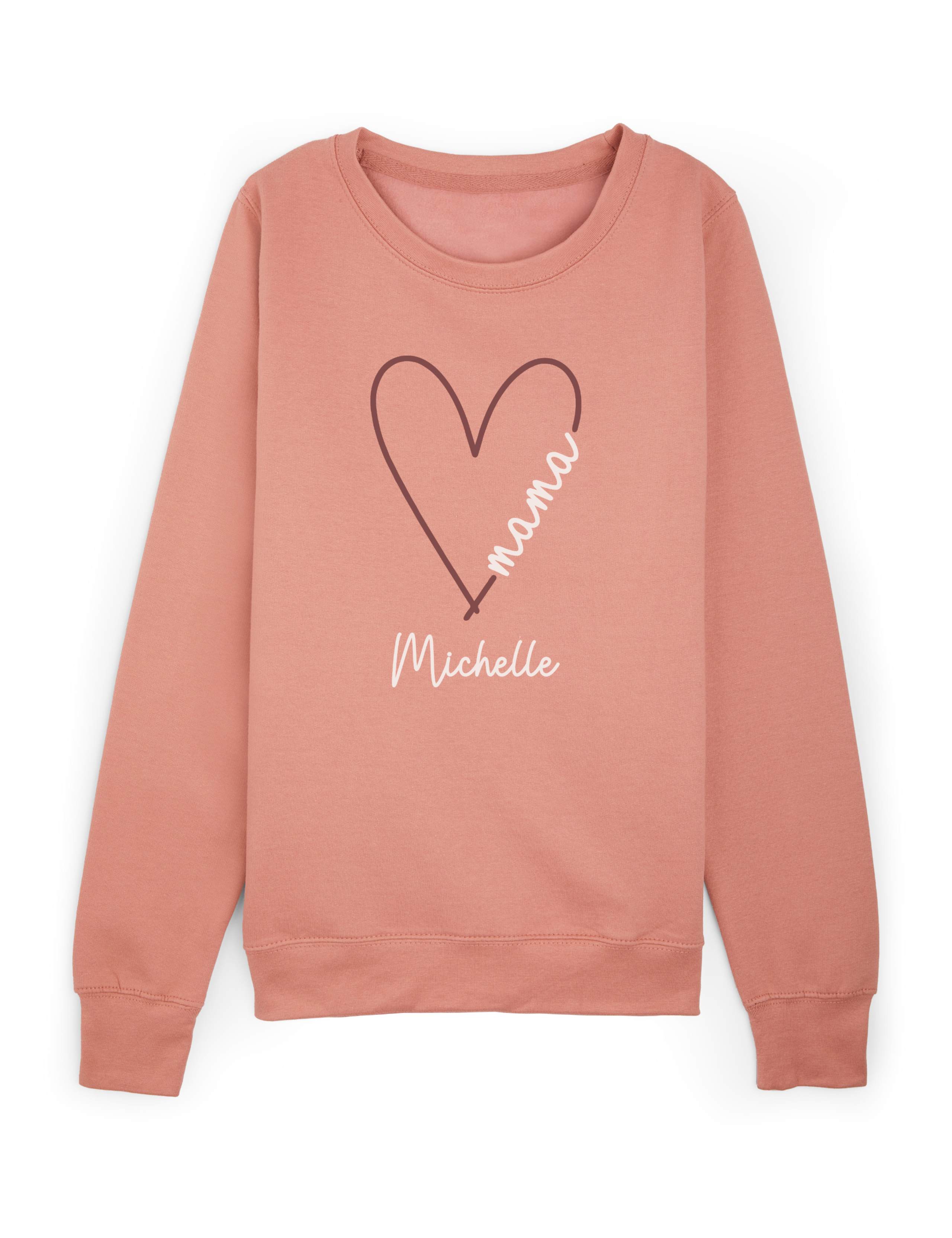Personalised Ladies Mama Heart Sweatshirt 1 of 3