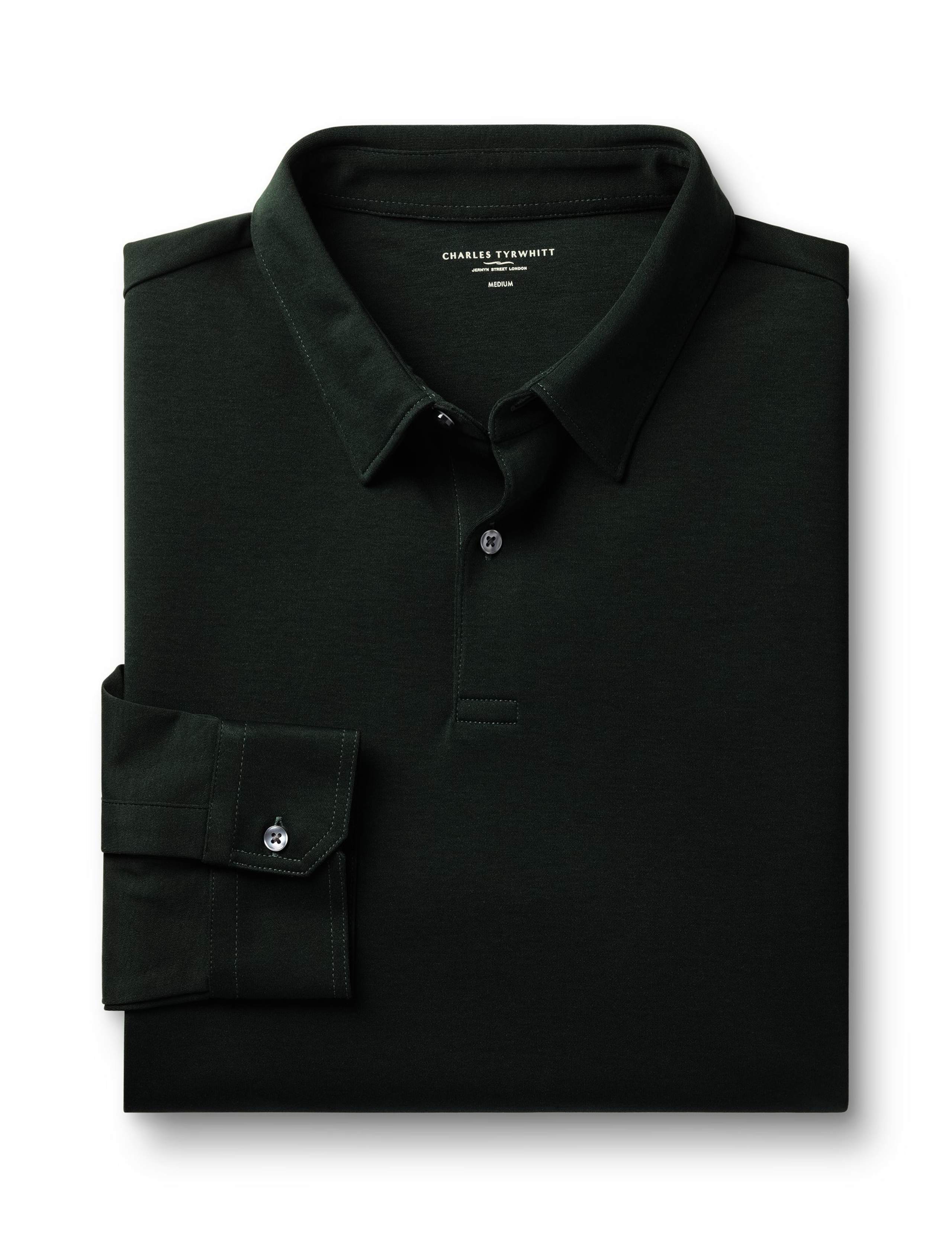 Pure Cotton Jersey Long Sleeve Polo Shirt 3 of 6