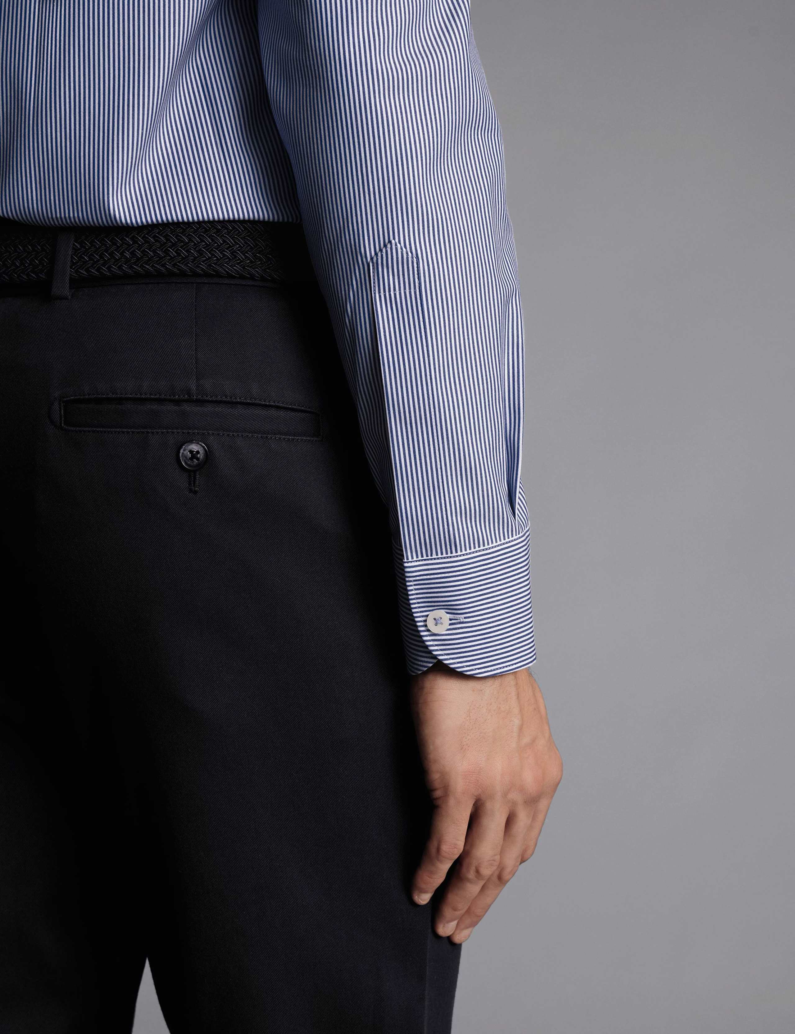 Regular Fit Non Iron Pure Cotton Striped Oxford Shirt 4 of 6