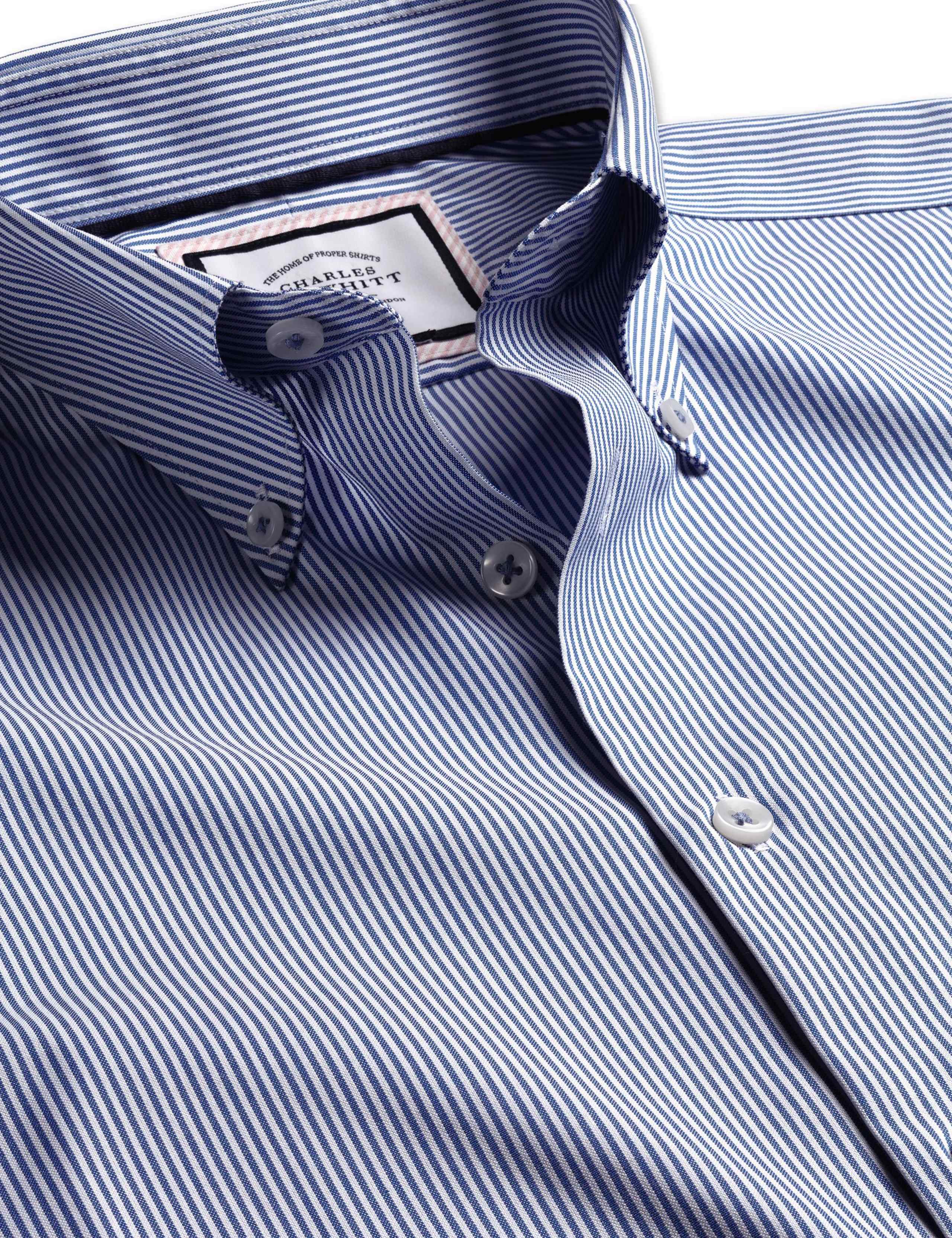 Regular Fit Non Iron Pure Cotton Striped Oxford Shirt 5 of 6