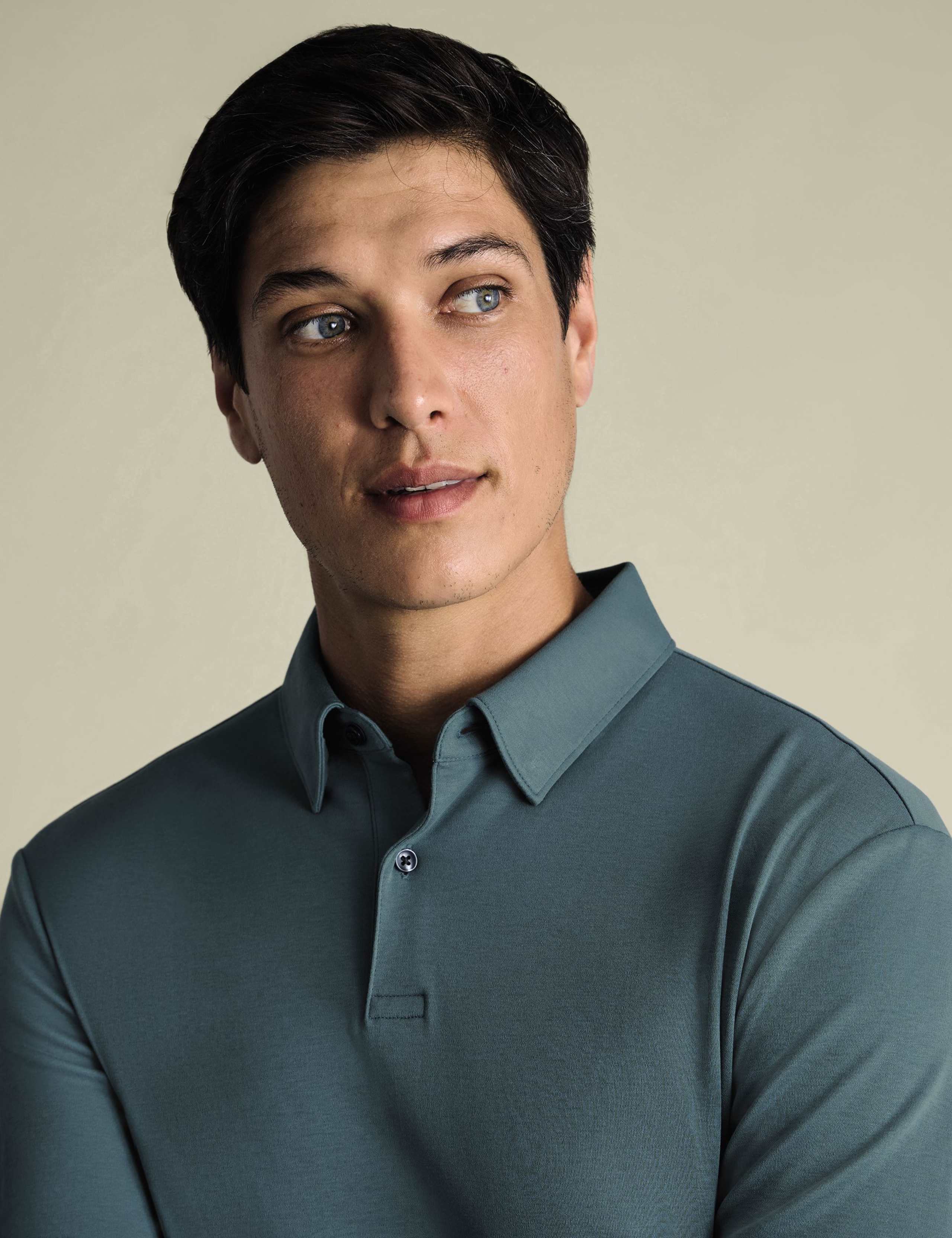 Pure Cotton Jersey Long Sleeve Polo Shirt 2 of 6