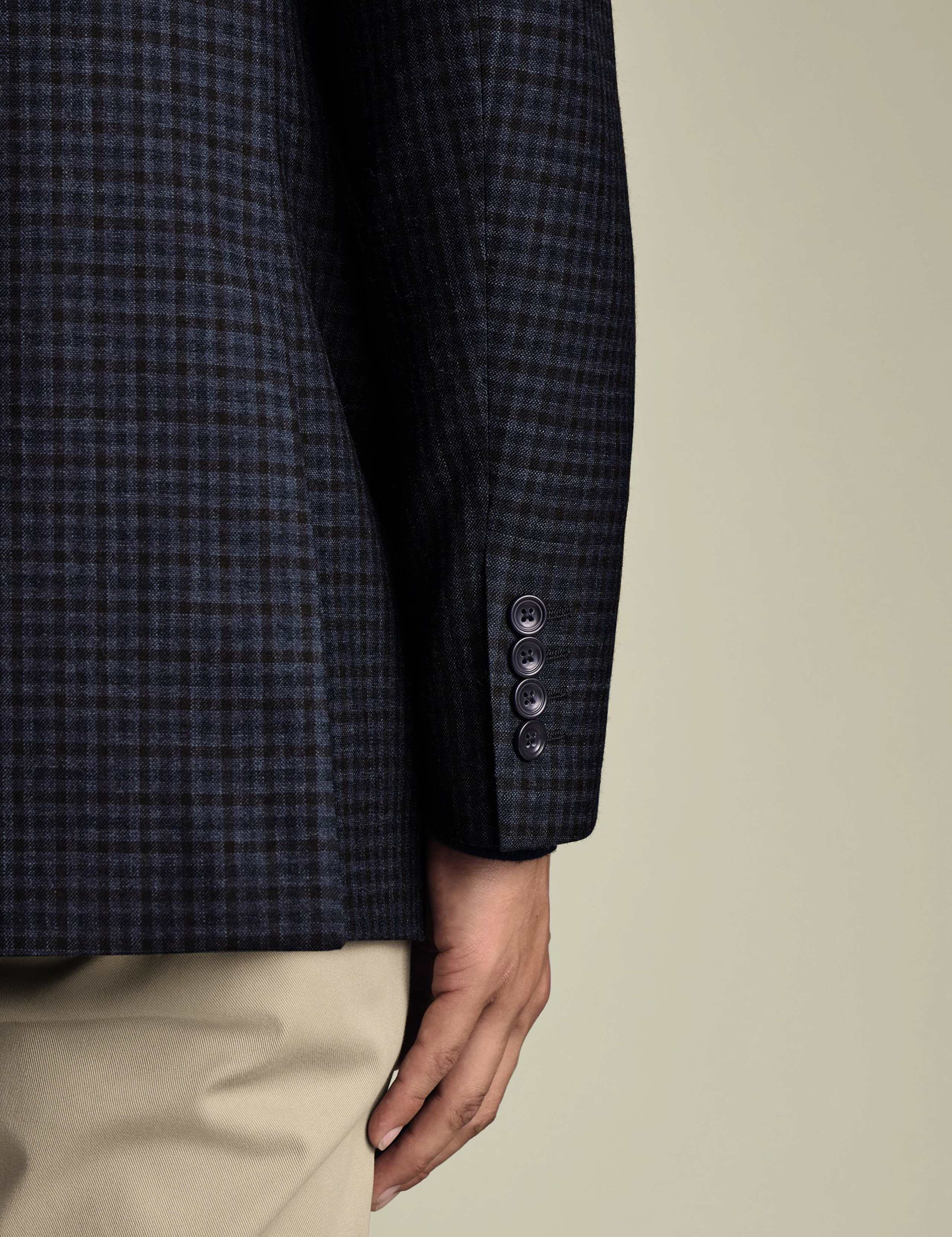 Slim Fit Wool Blend Check Blazer 6 of 6