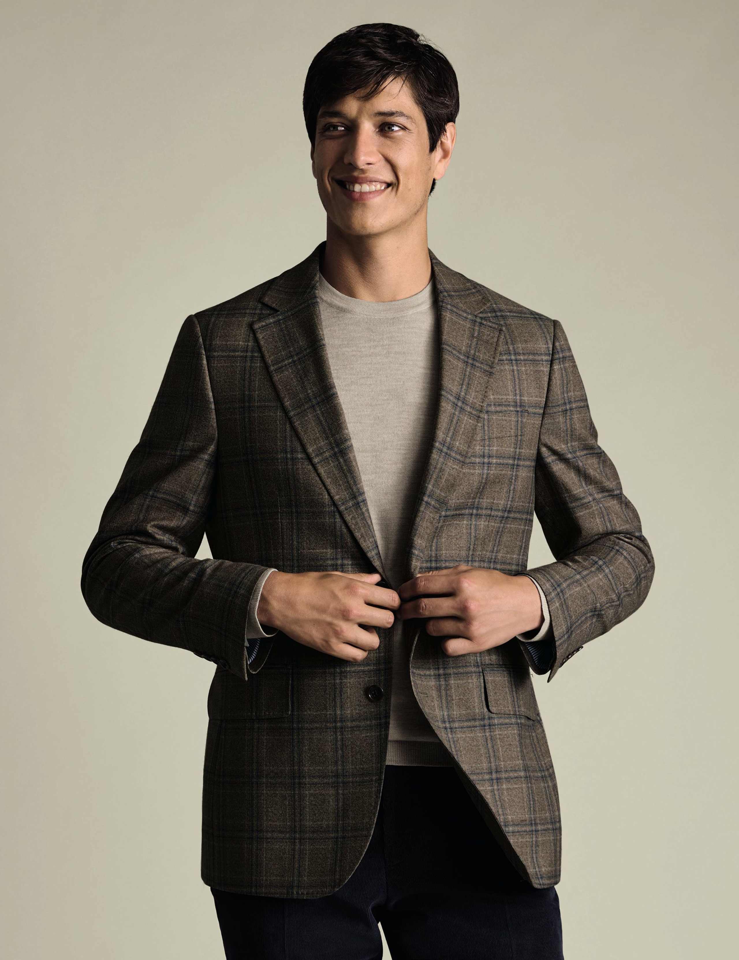 Slim Fit Wool Blend Check Blazer 1 of 6