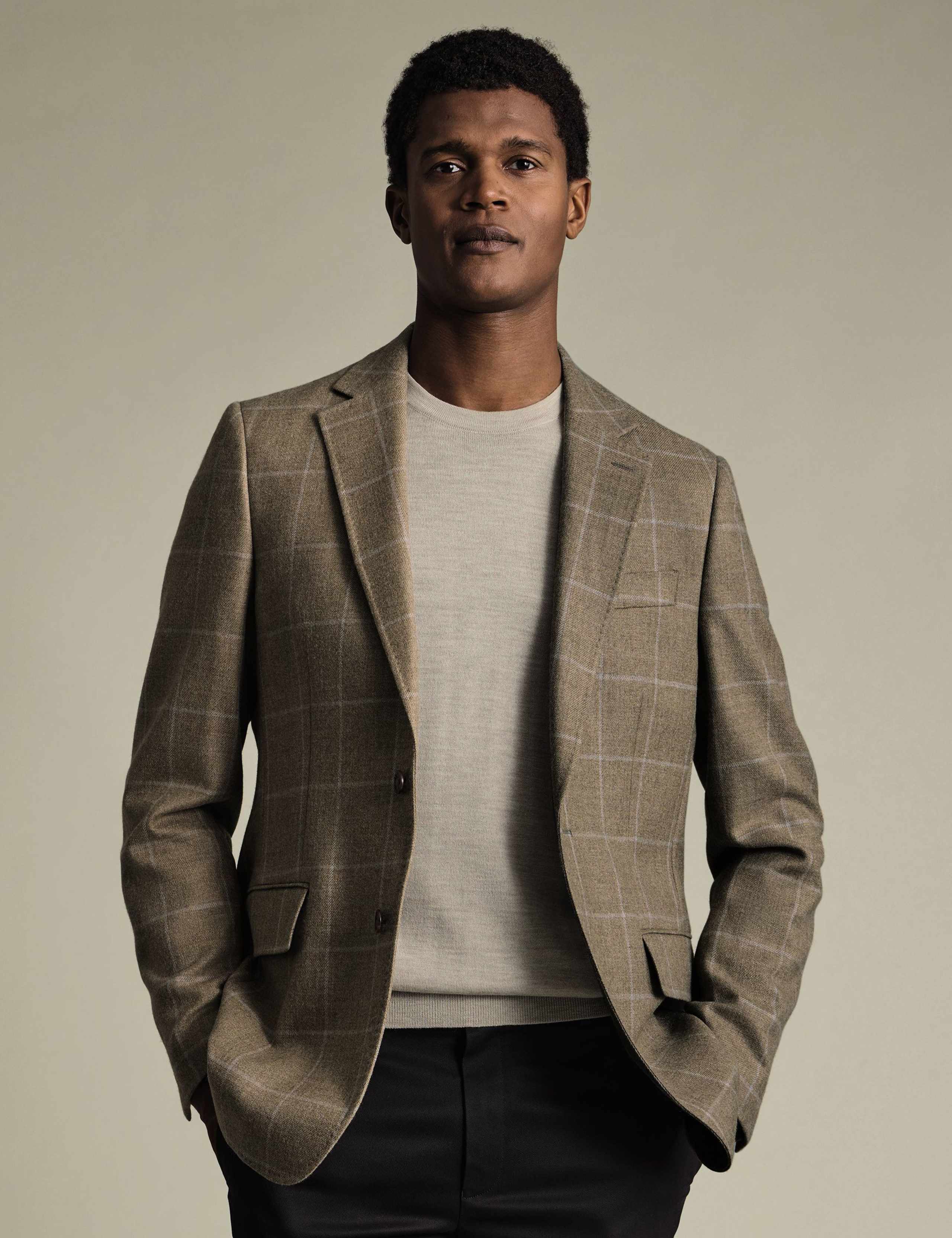 Slim Fit Pure Wool Check Blazer 1 of 5