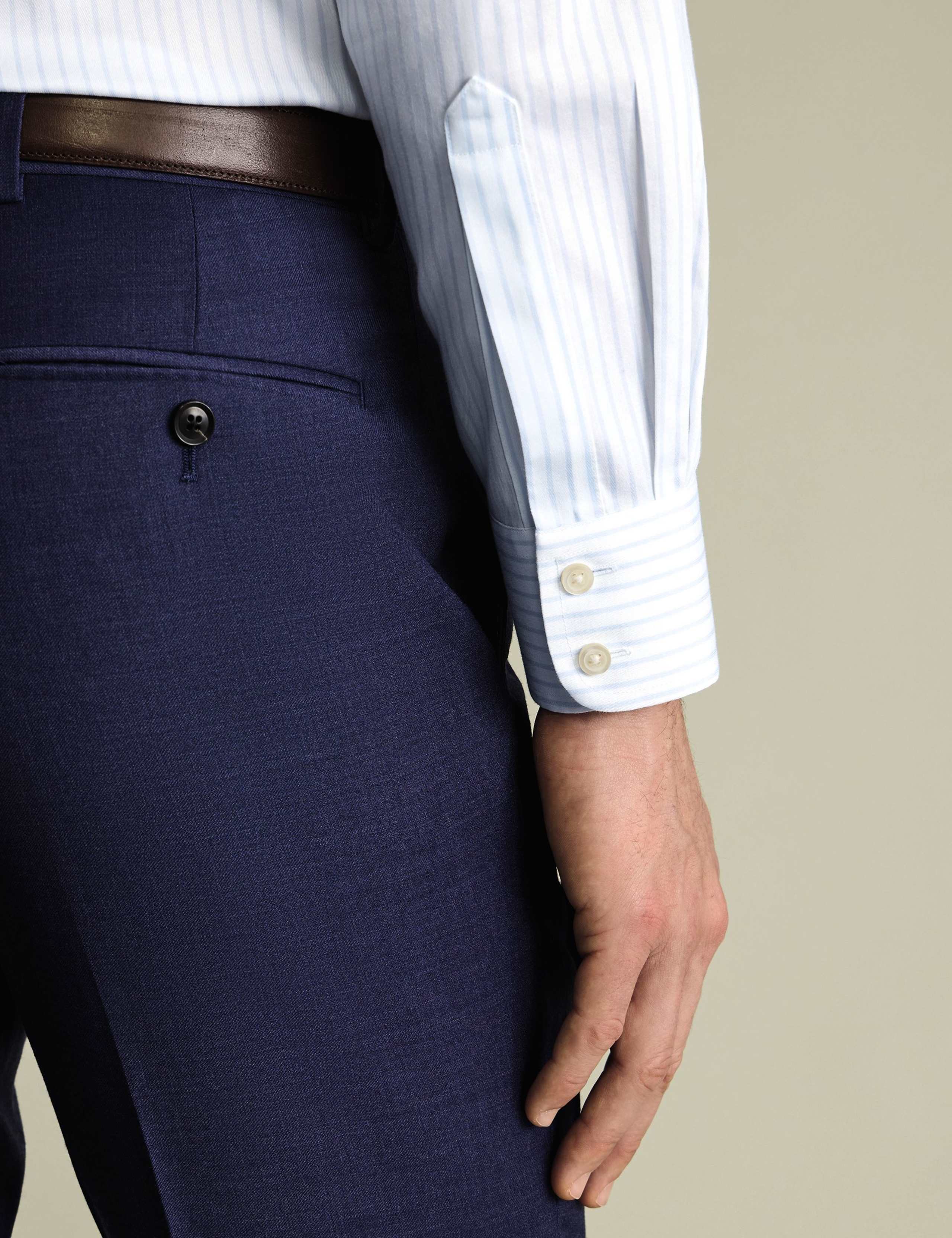 Slim Fit Non Iron Pure Cotton Striped Shirt 3 of 6