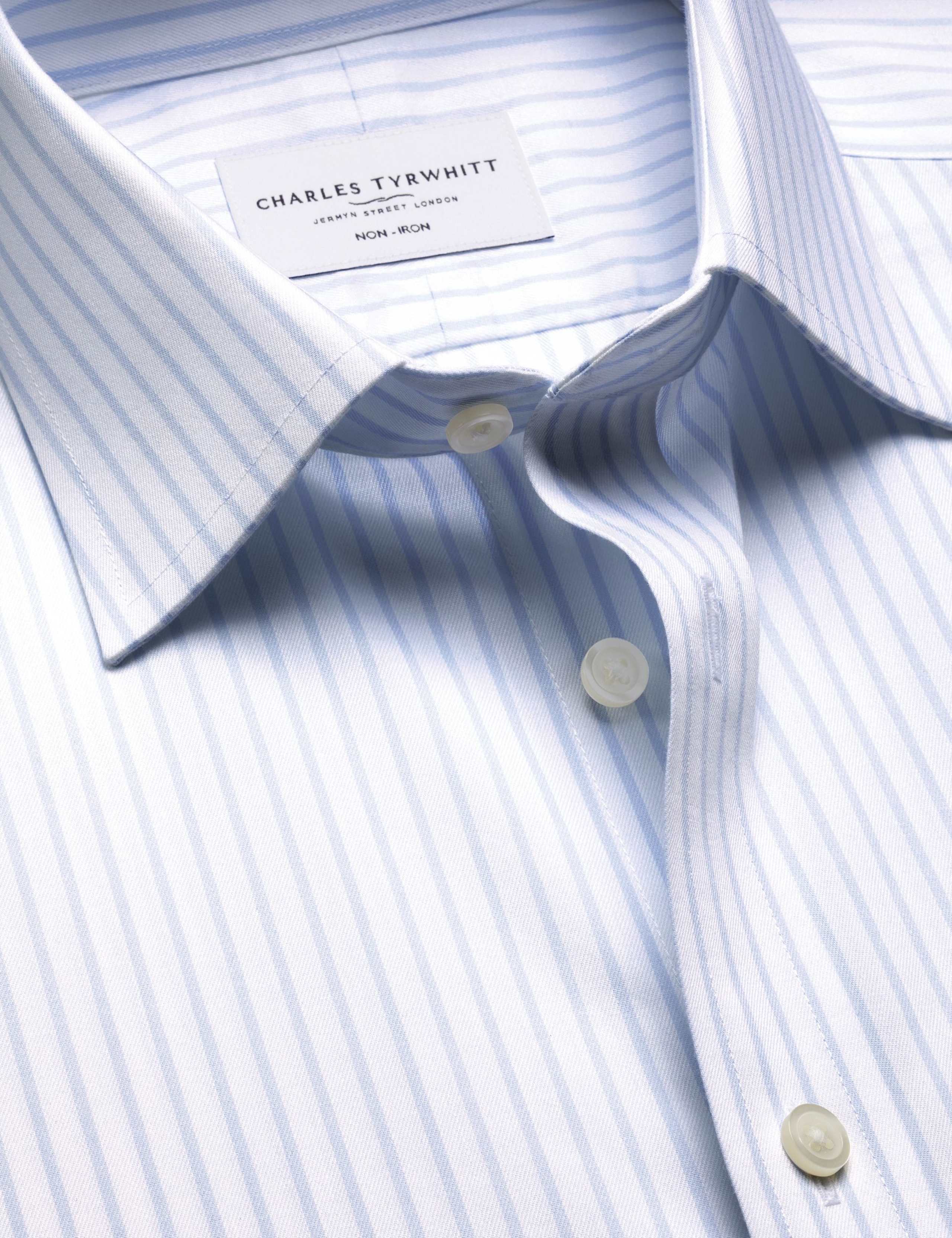 Slim Fit Non Iron Pure Cotton Striped Shirt 4 of 6