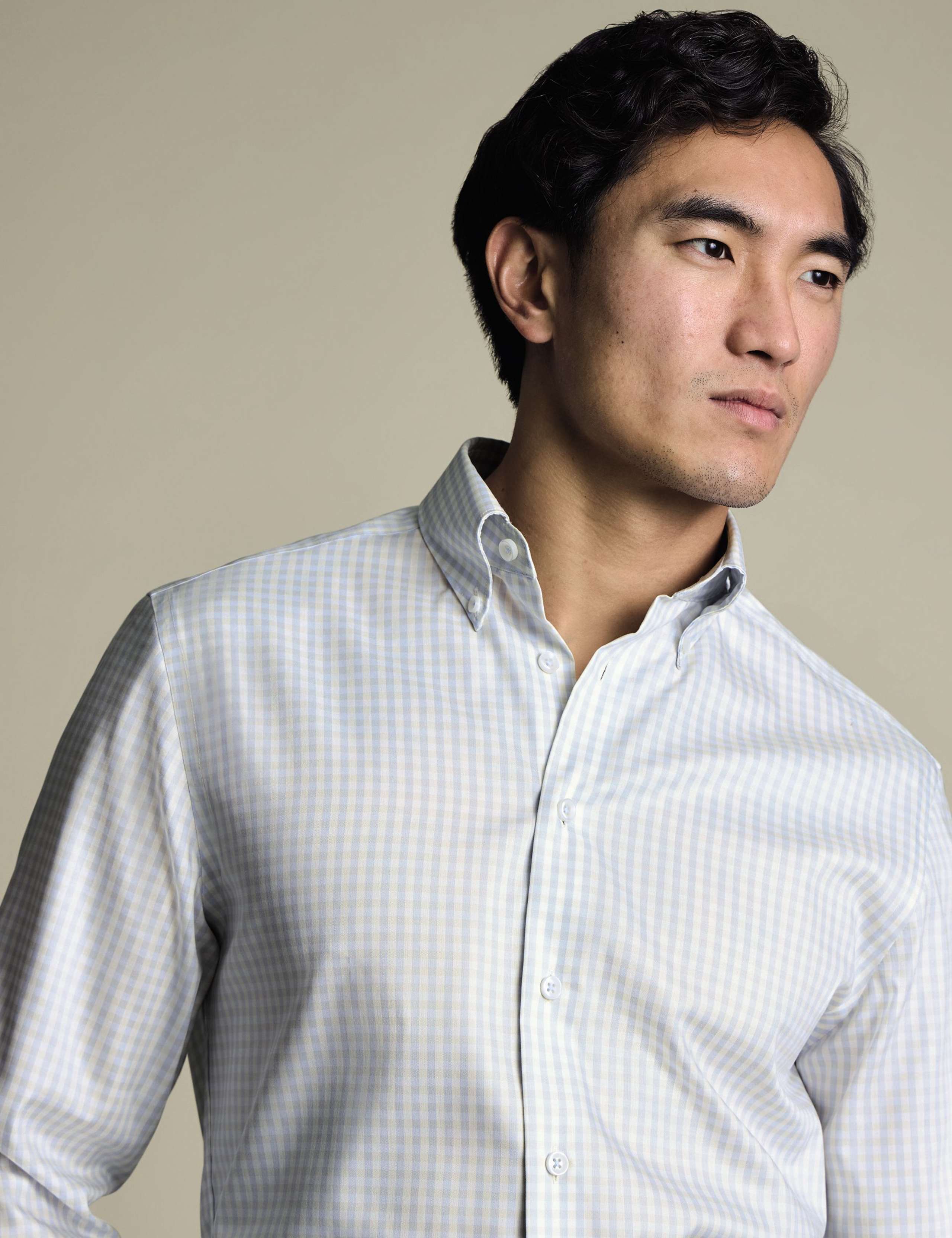 Slim Fit Non Iron Pure Cotton Check Oxford Shirt 1 of 6