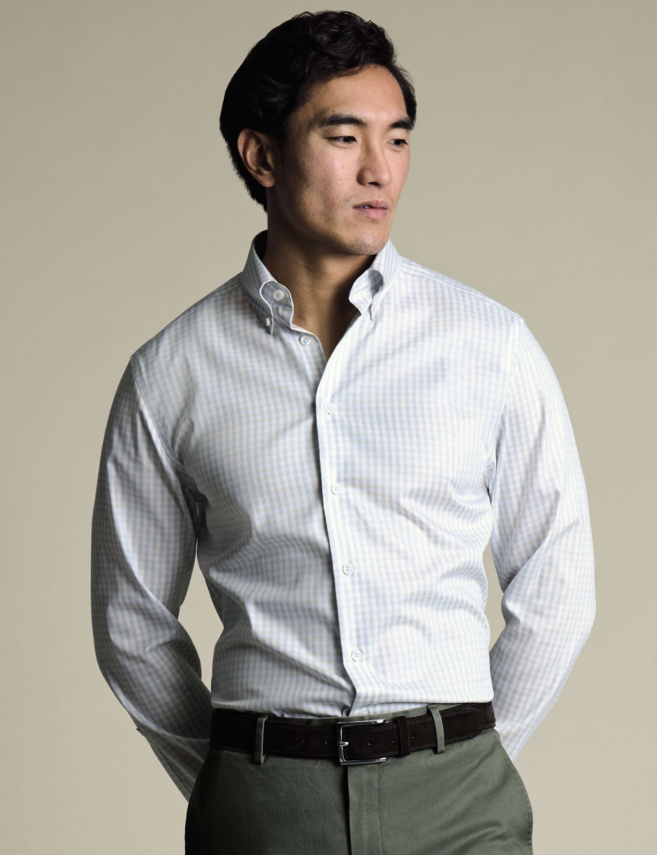 Slim Fit Non Iron Pure Cotton Check Oxford Shirt 2 of 6