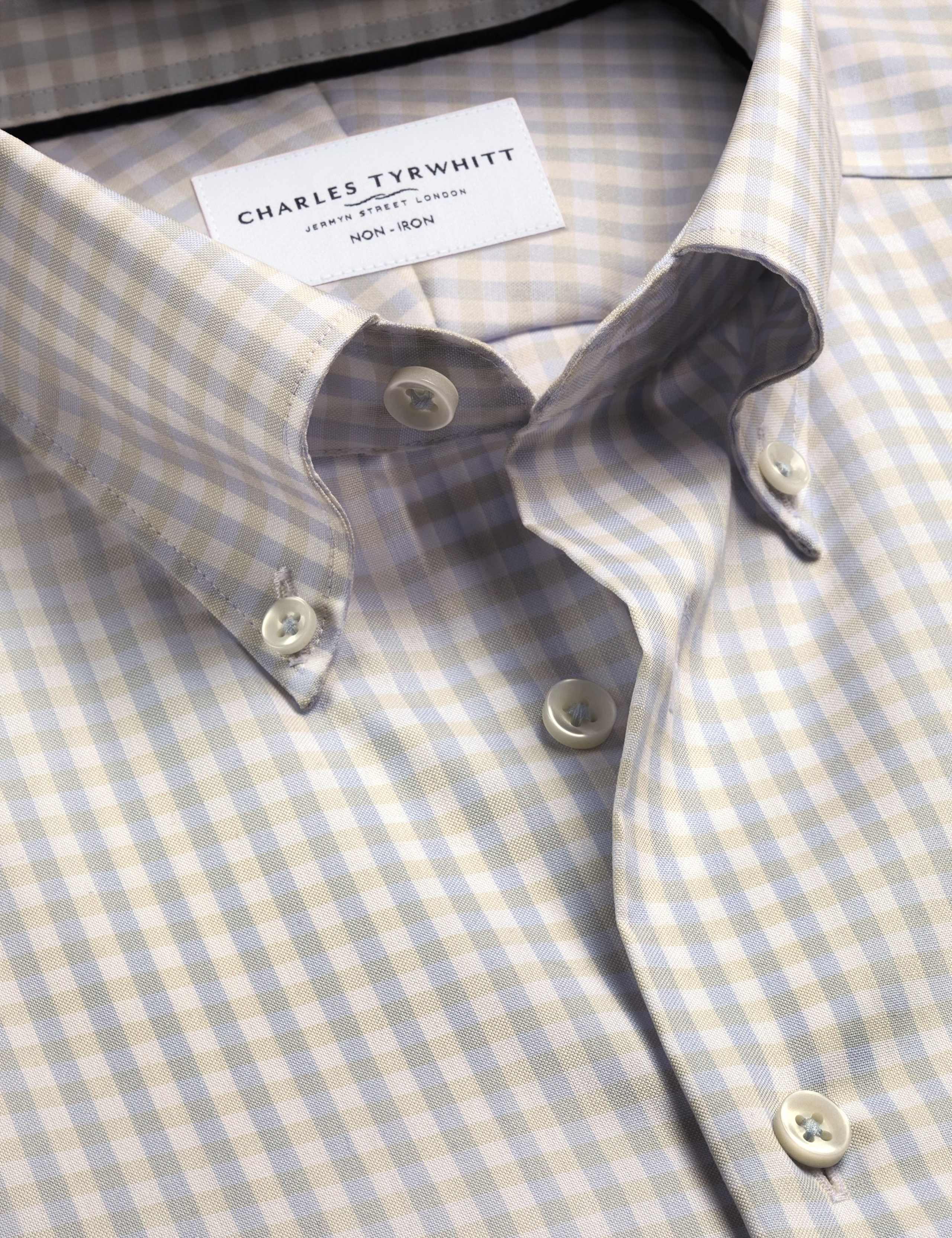 Slim Fit Non Iron Pure Cotton Check Oxford Shirt 3 of 6