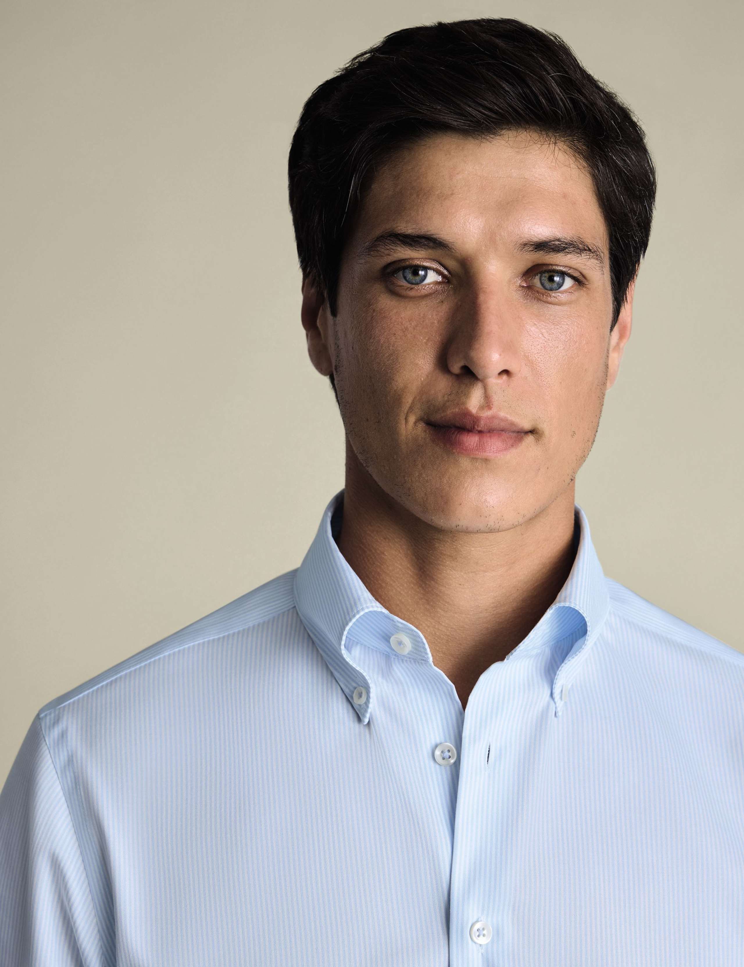 Slim Fit Non Iron Pure Cotton Striped Shirt 2 of 6