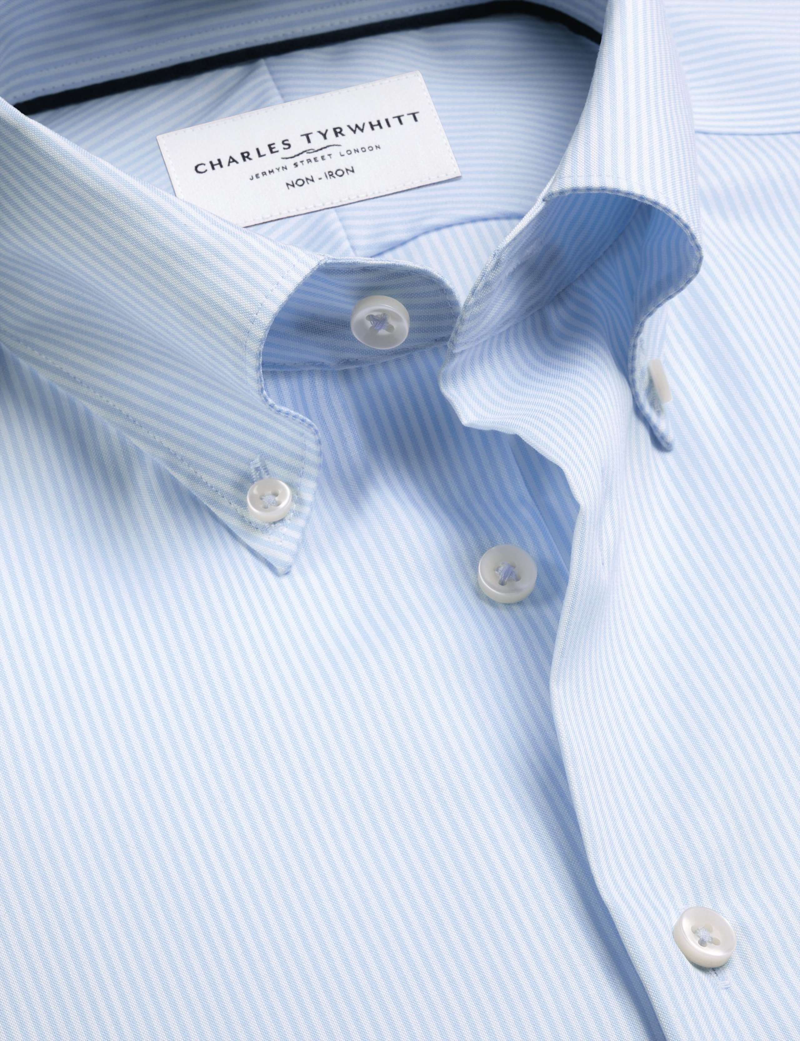 Slim Fit Non Iron Pure Cotton Striped Shirt 3 of 6