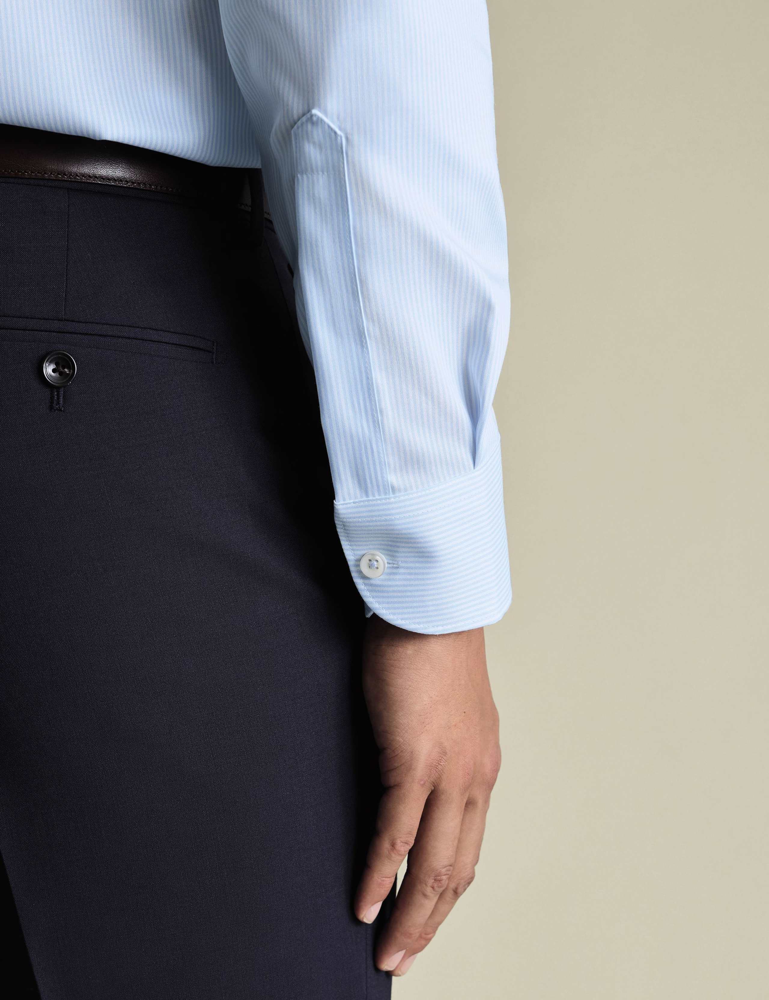 Slim Fit Non Iron Pure Cotton Striped Shirt 4 of 6