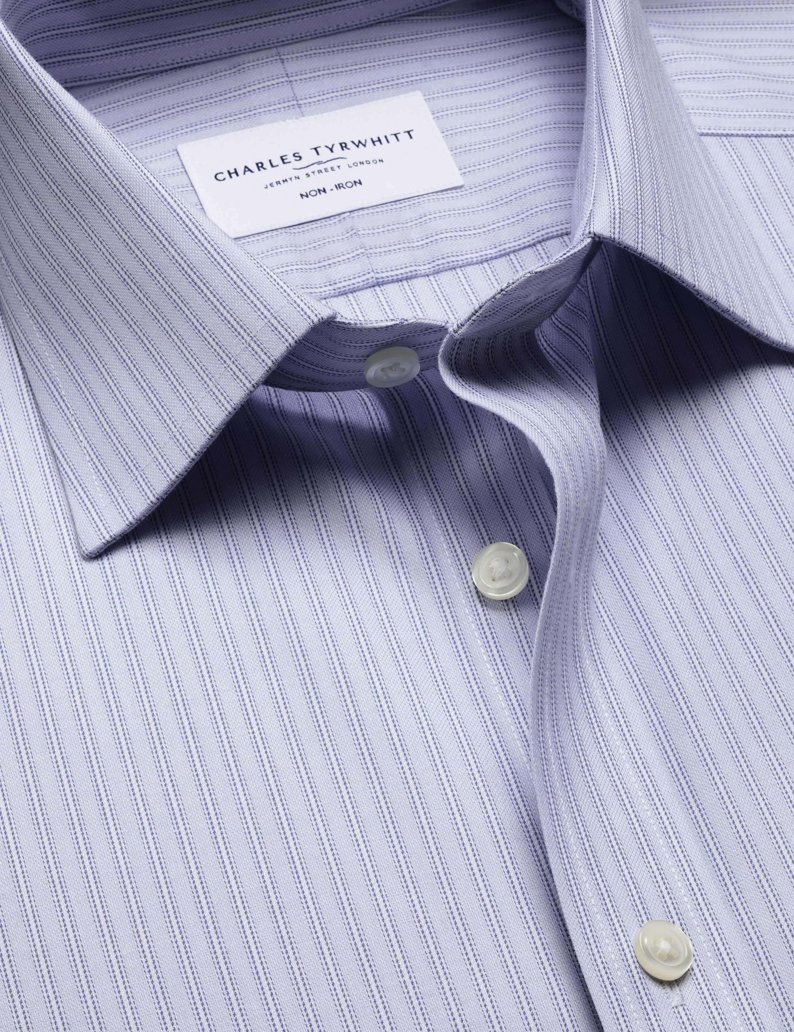 Slim Fit Non Iron Pure Cotton Striped Shirt 3 of 6