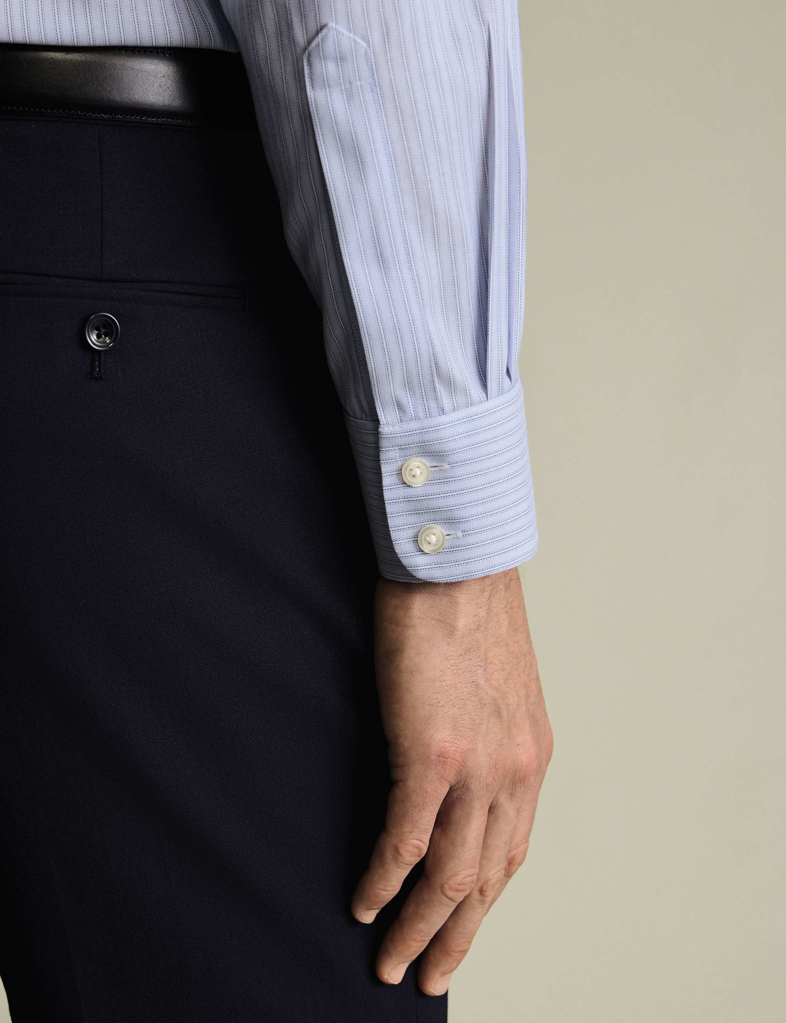 Slim Fit Non Iron Pure Cotton Striped Shirt 4 of 6