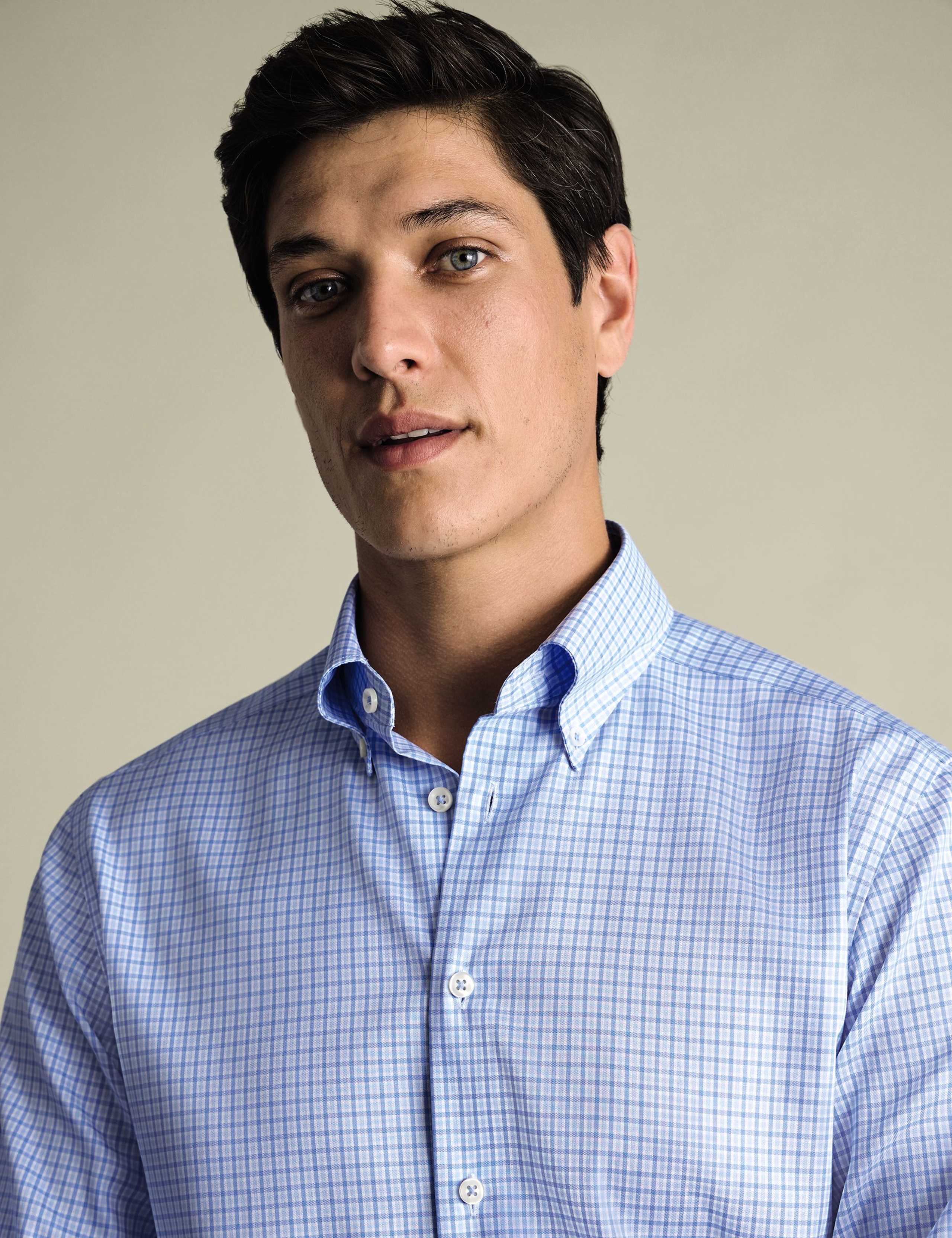 Slim Fit Non Iron Pure Cotton Check Shirt 2 of 6