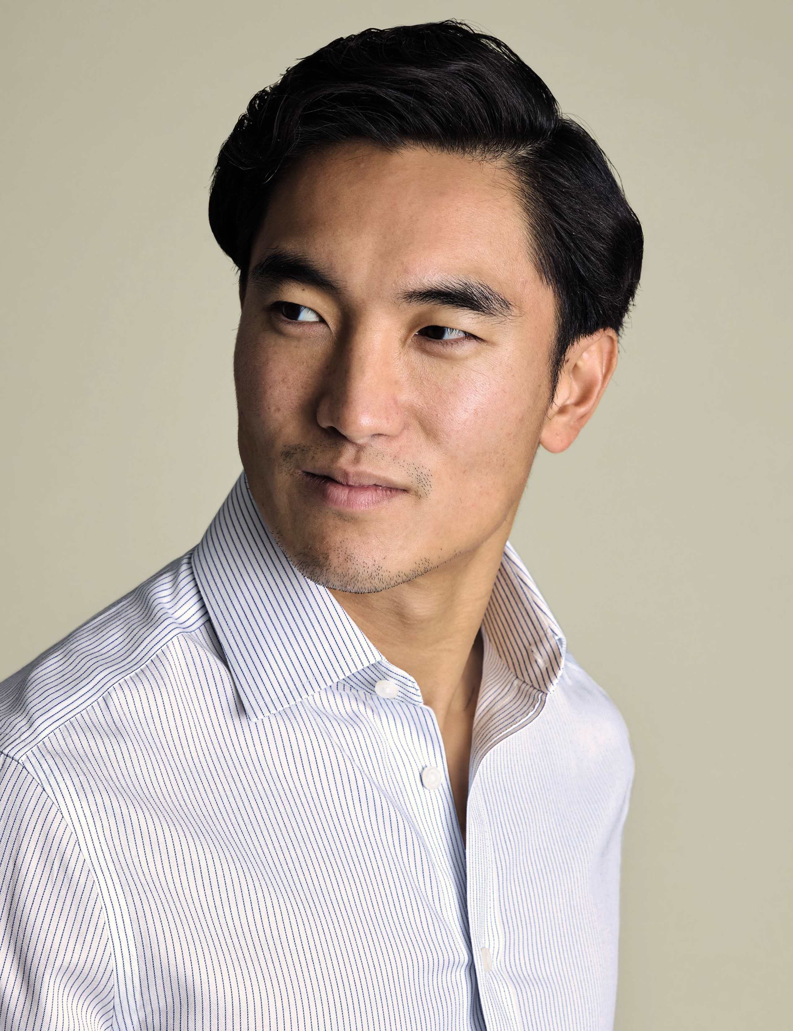 Slim Fit Non Iron Pure Cotton Striped Shirt 2 of 6