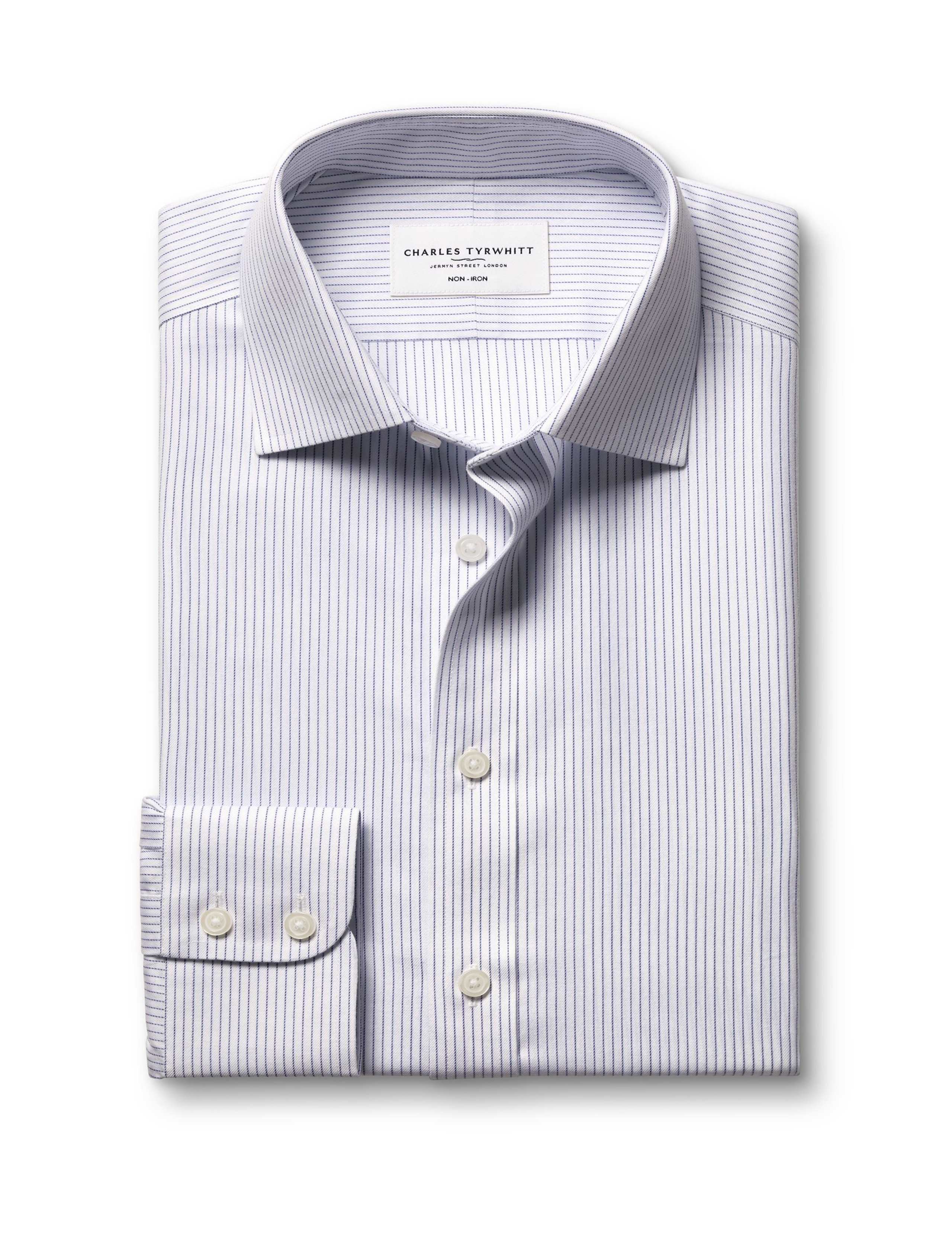 Slim Fit Non Iron Pure Cotton Striped Shirt 6 of 6