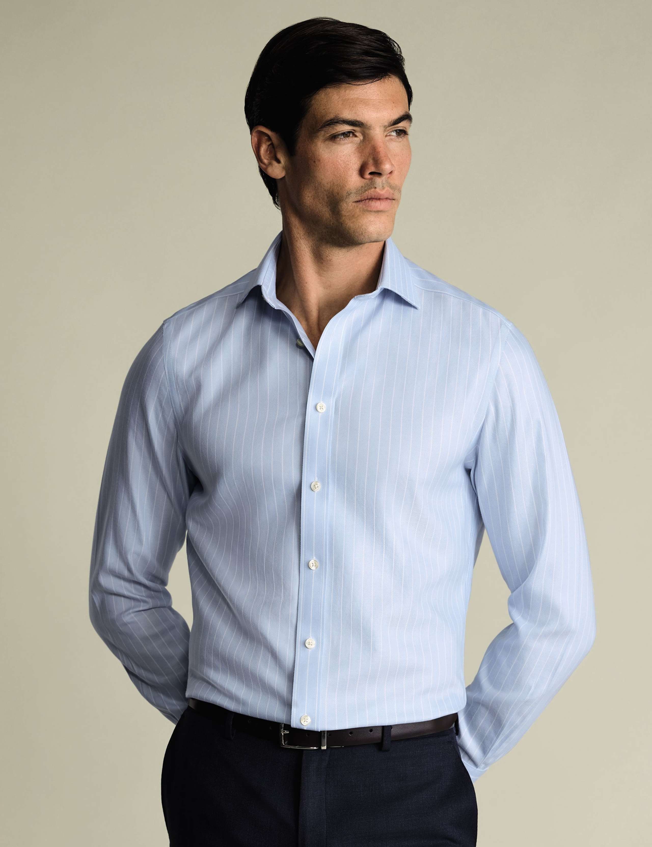 Slim Fit Non Iron Herringbone Shirt 1 of 6