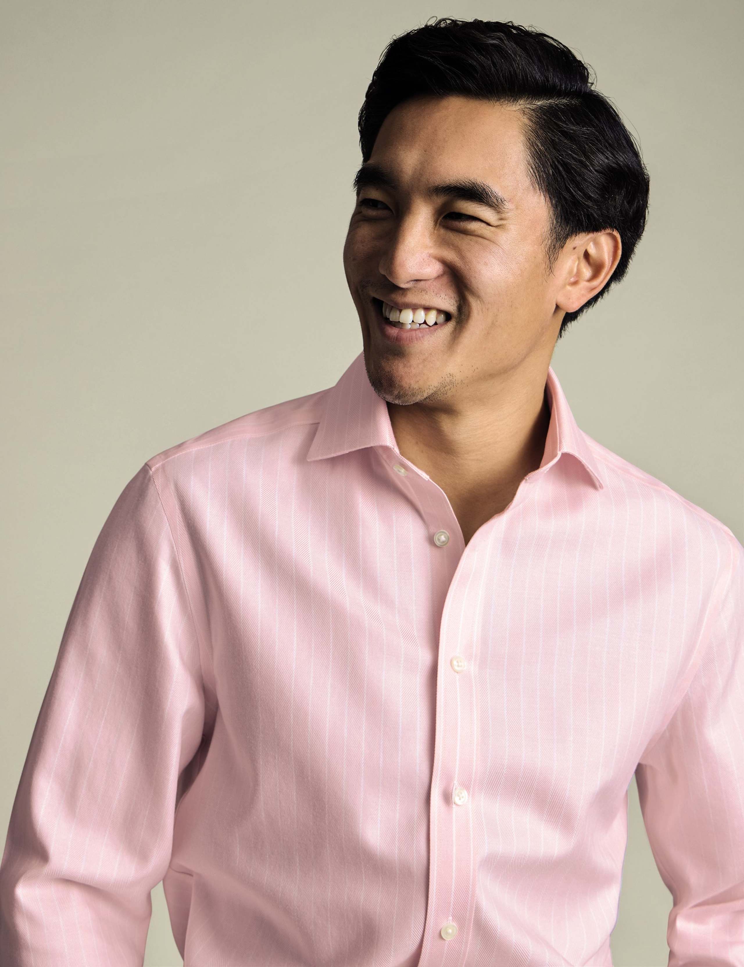 Slim Fit Non Iron Pure Cotton Striped Shirt 2 of 6