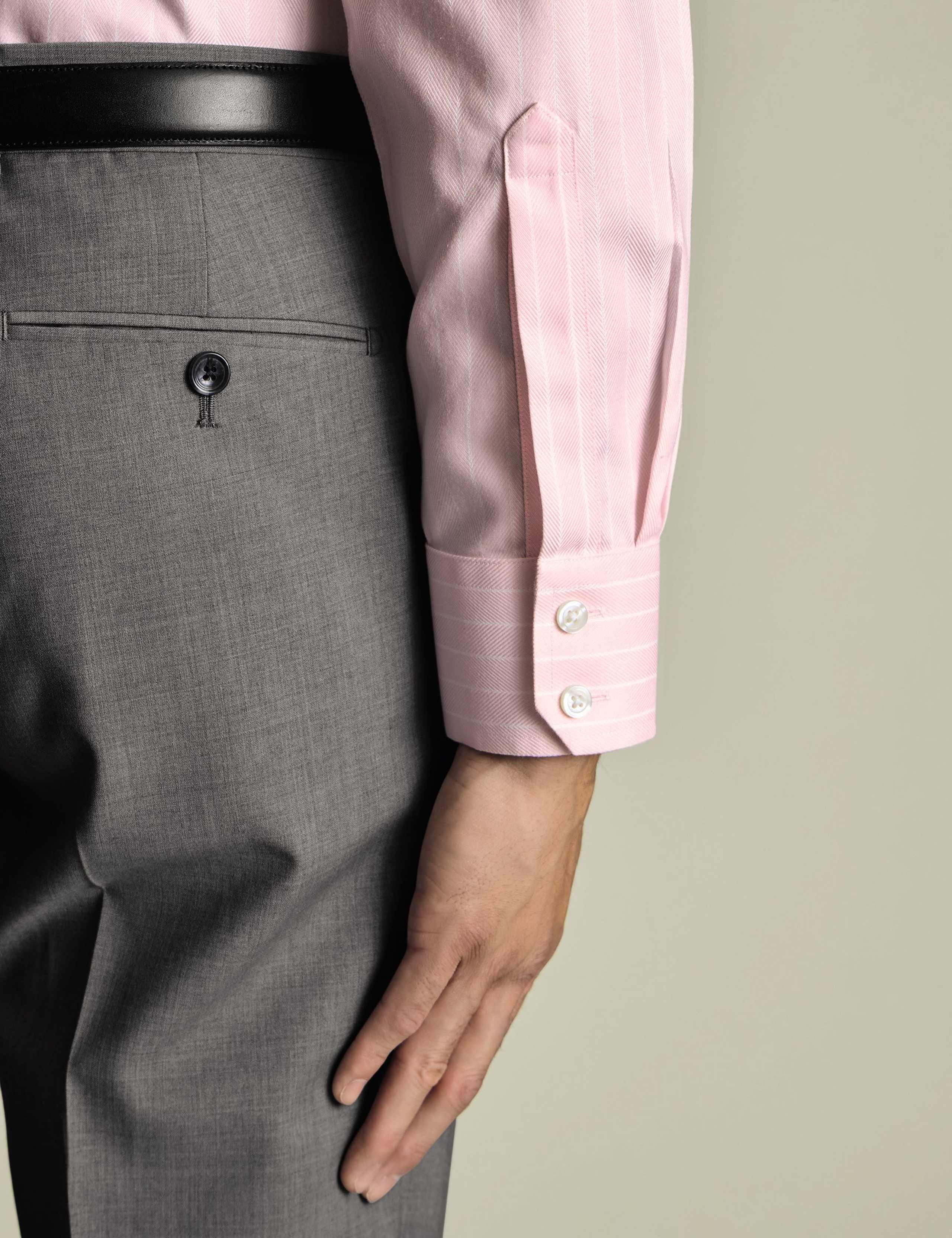 Slim Fit Non Iron Pure Cotton Striped Shirt 4 of 6