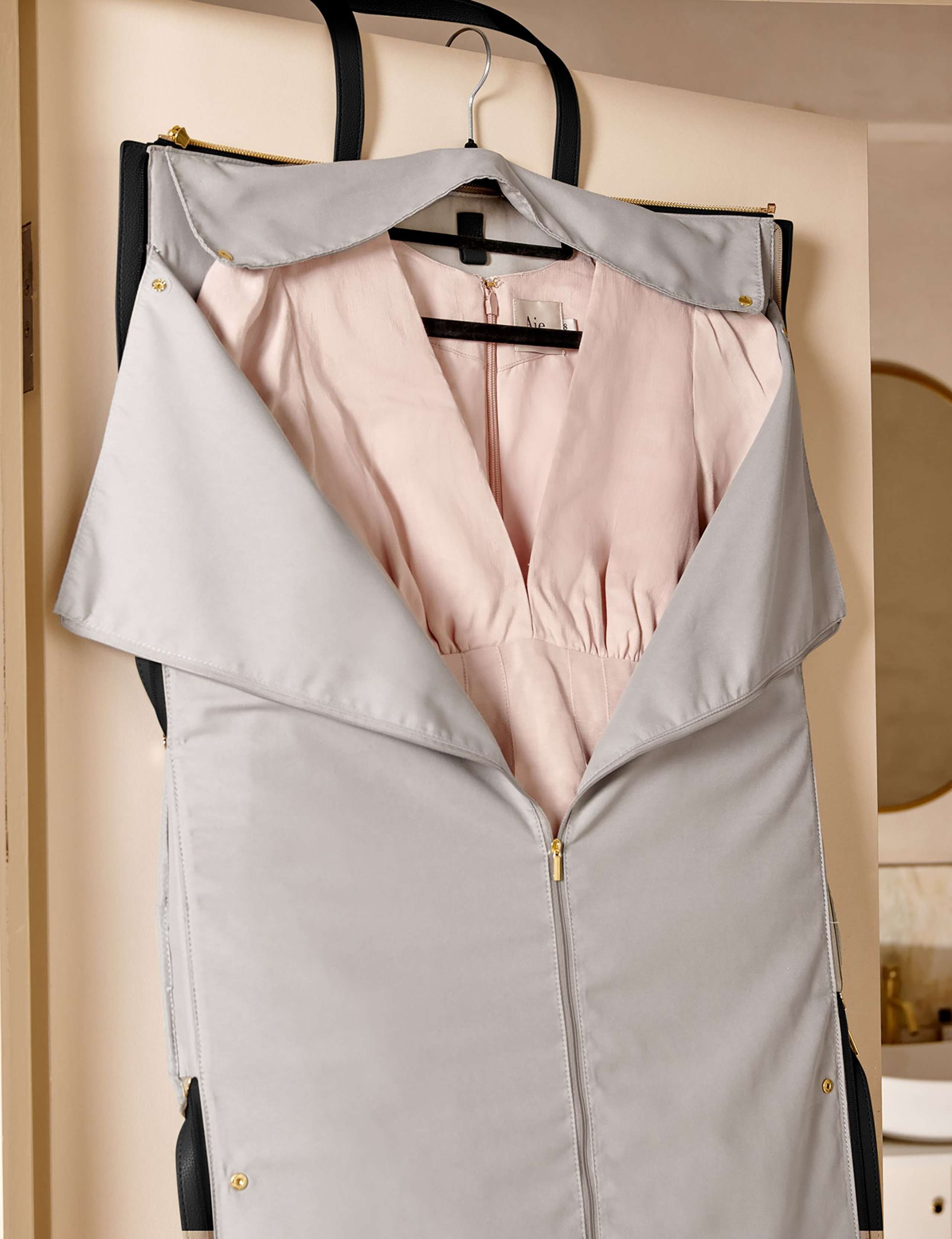 Faux Leather Fold Out Garment Weekend Bag 7 of 8
