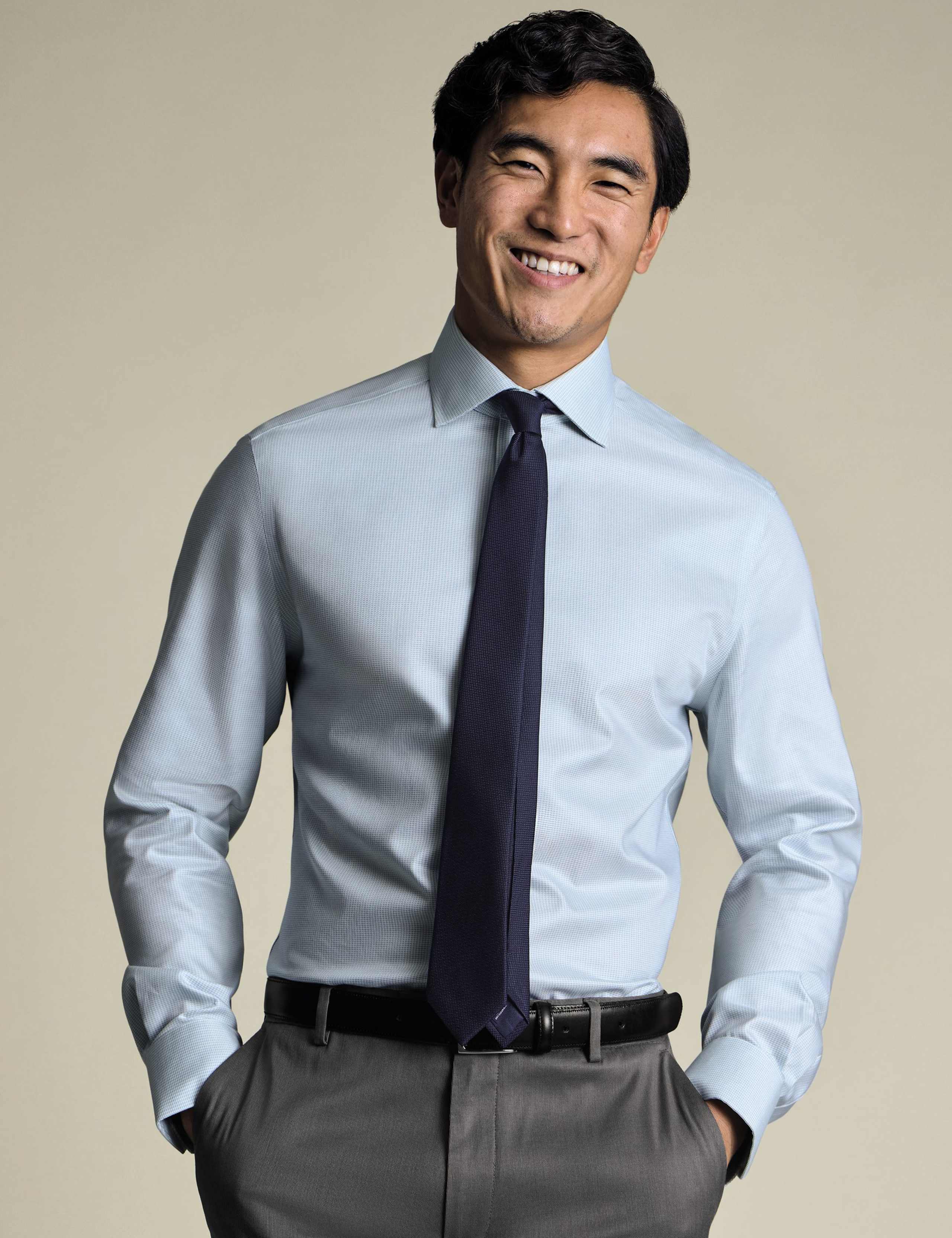 Slim Fit Non Iron Pure Cotton Puppytooth Shirt 2 of 7