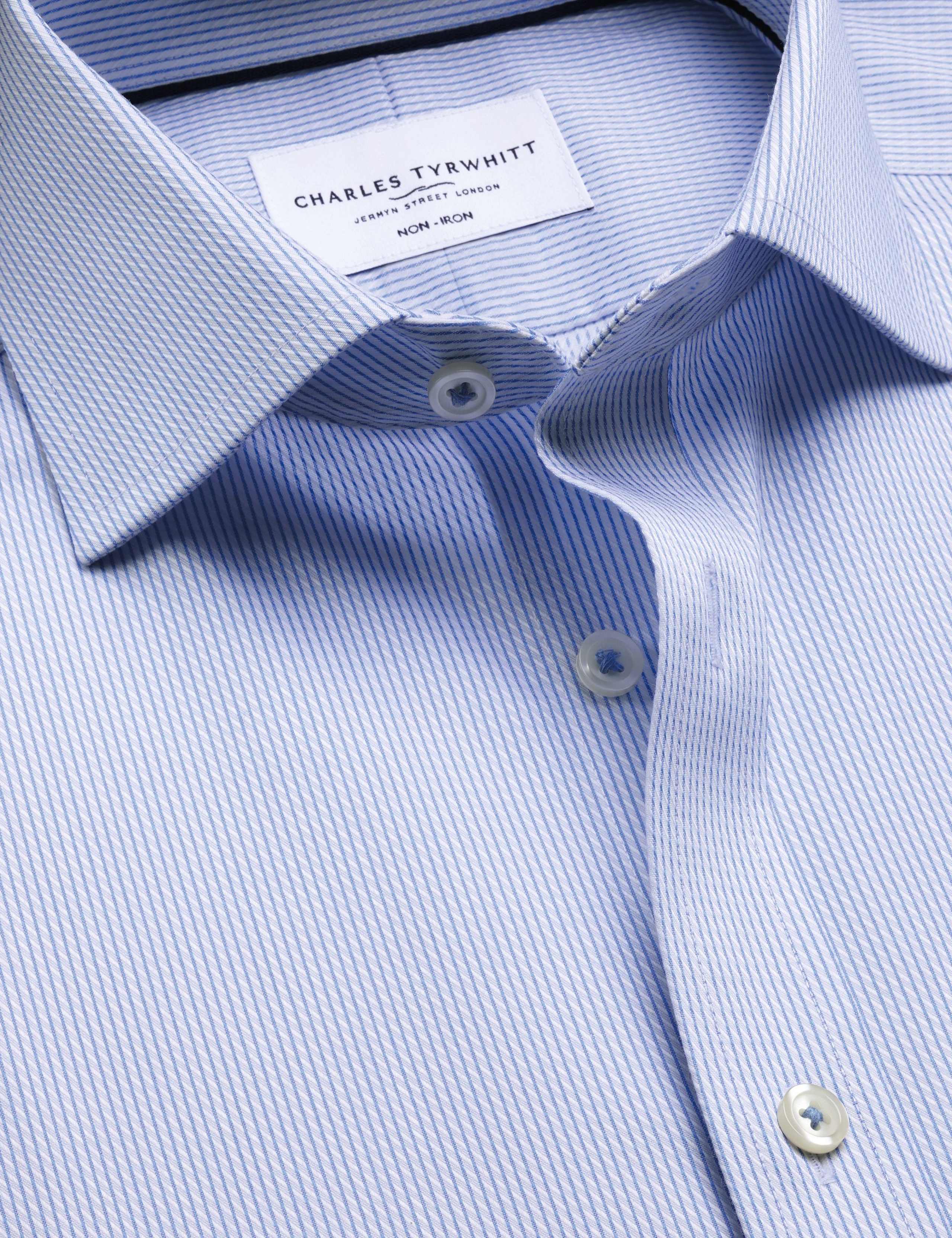 Slim Fit Non Iron Pure Cotton Striped Shirt 5 of 6