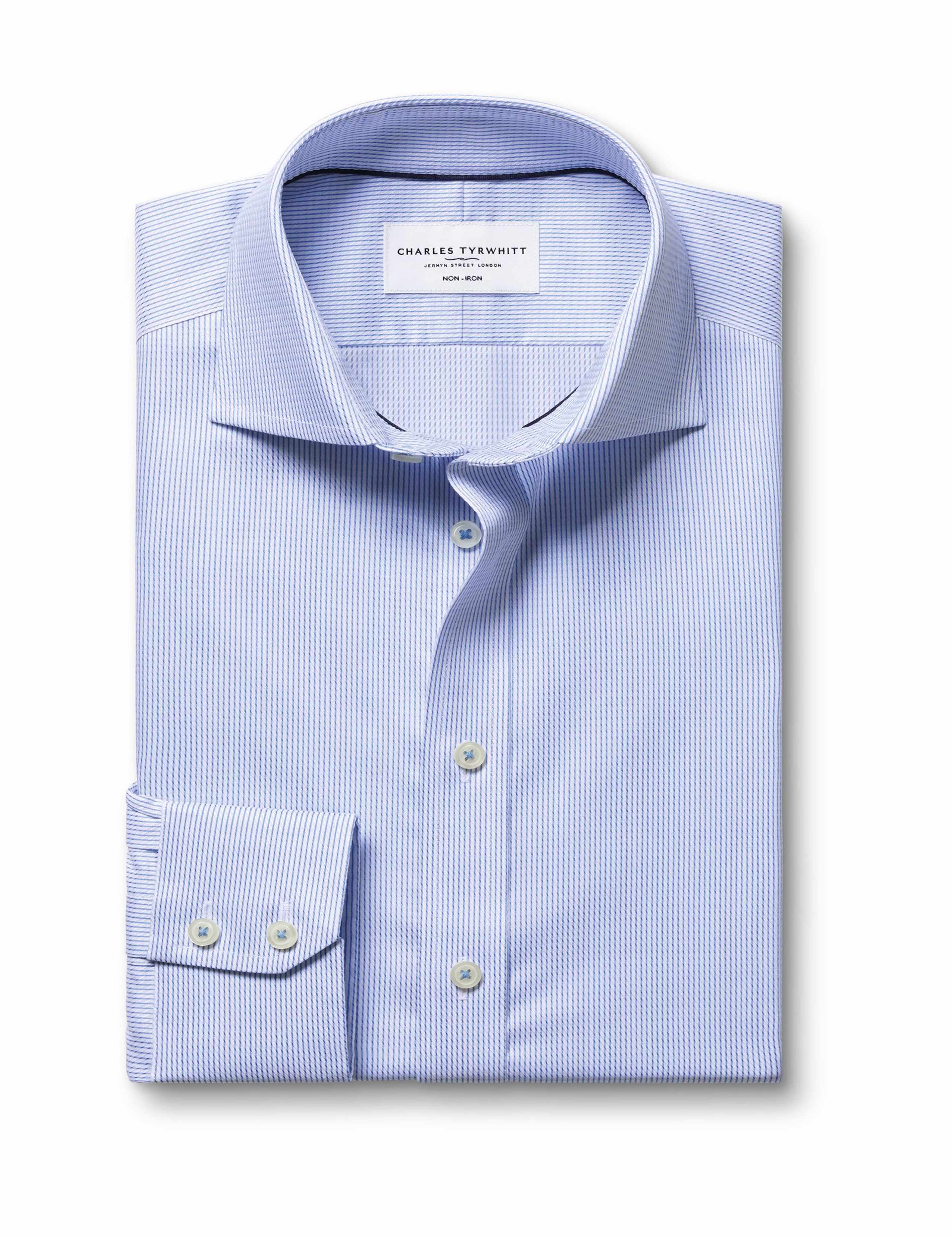 Slim Fit Non Iron Pure Cotton Striped Shirt 6 of 6