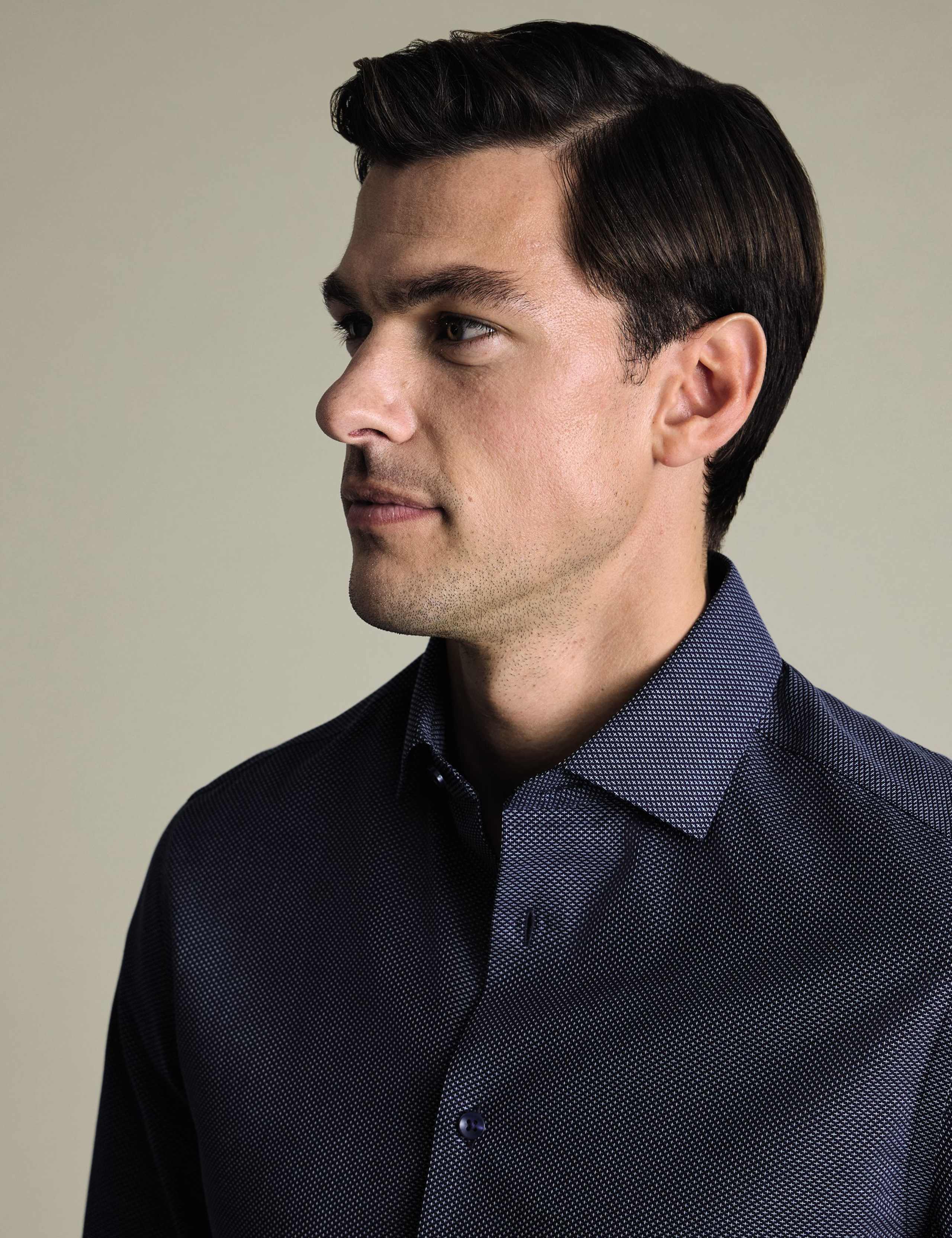 Slim Fit Non Iron Pure Cotton Textured Shirt 2 of 6