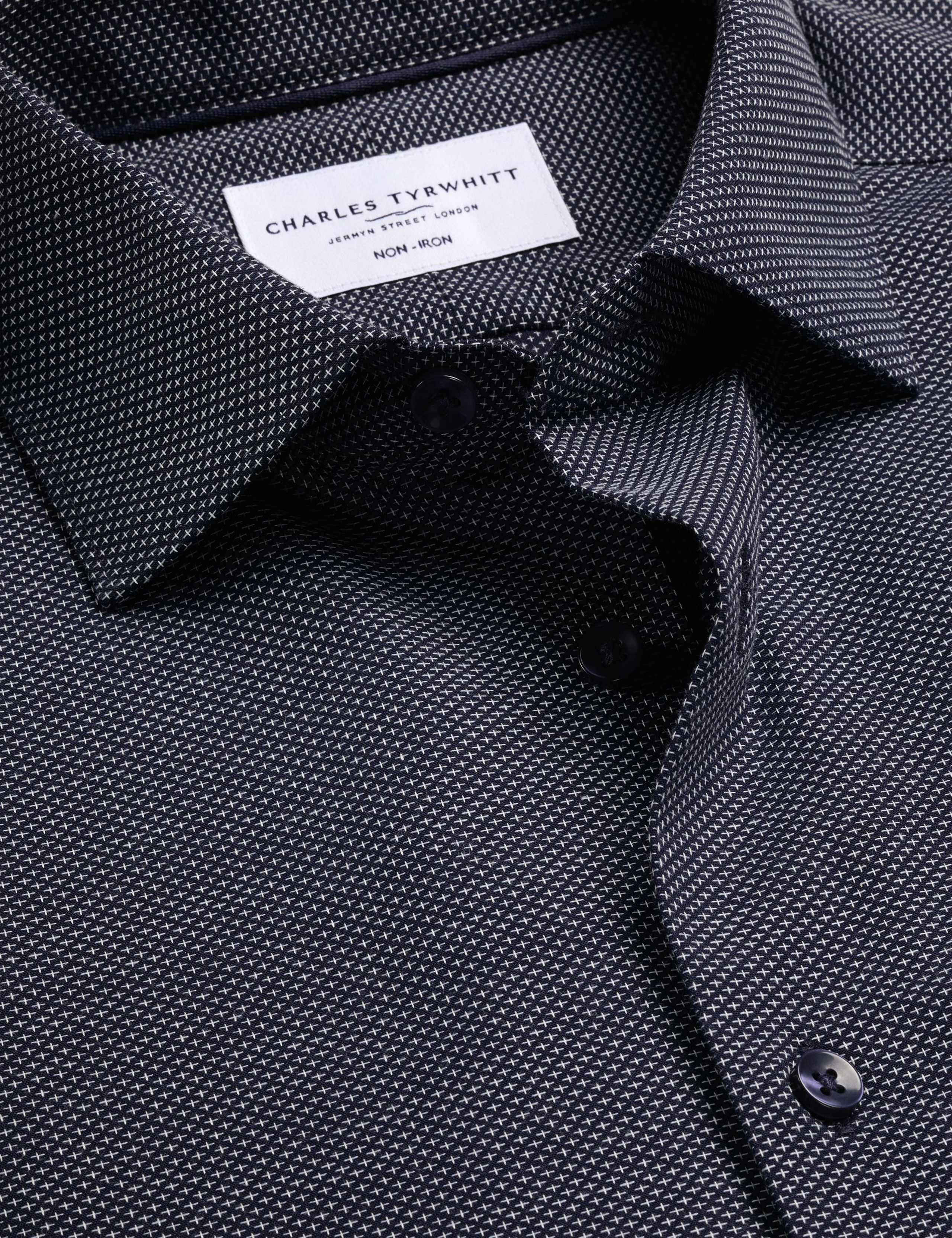 Slim Fit Non Iron Pure Cotton Textured Shirt 3 of 6