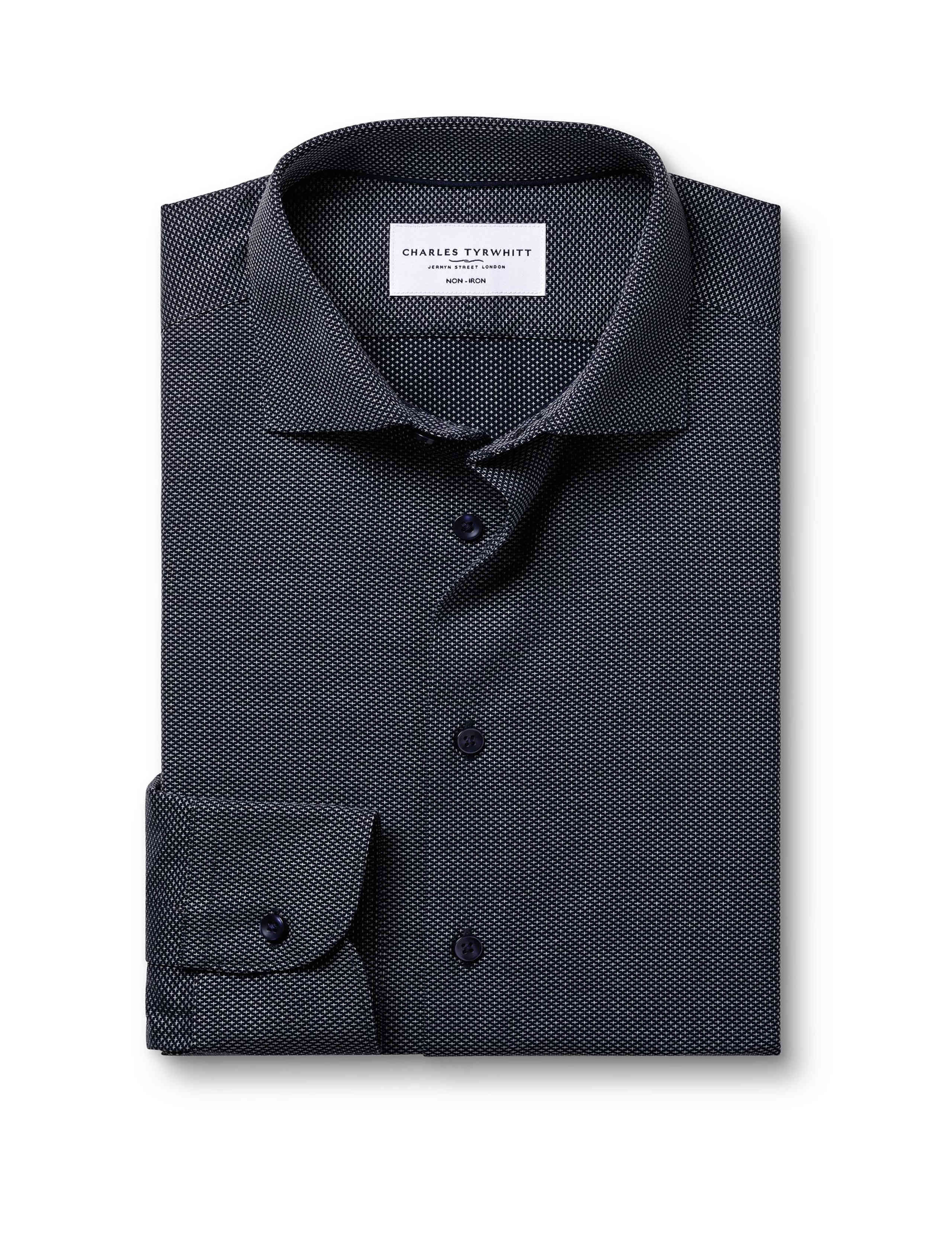 Slim Fit Non Iron Pure Cotton Textured Shirt 6 of 6