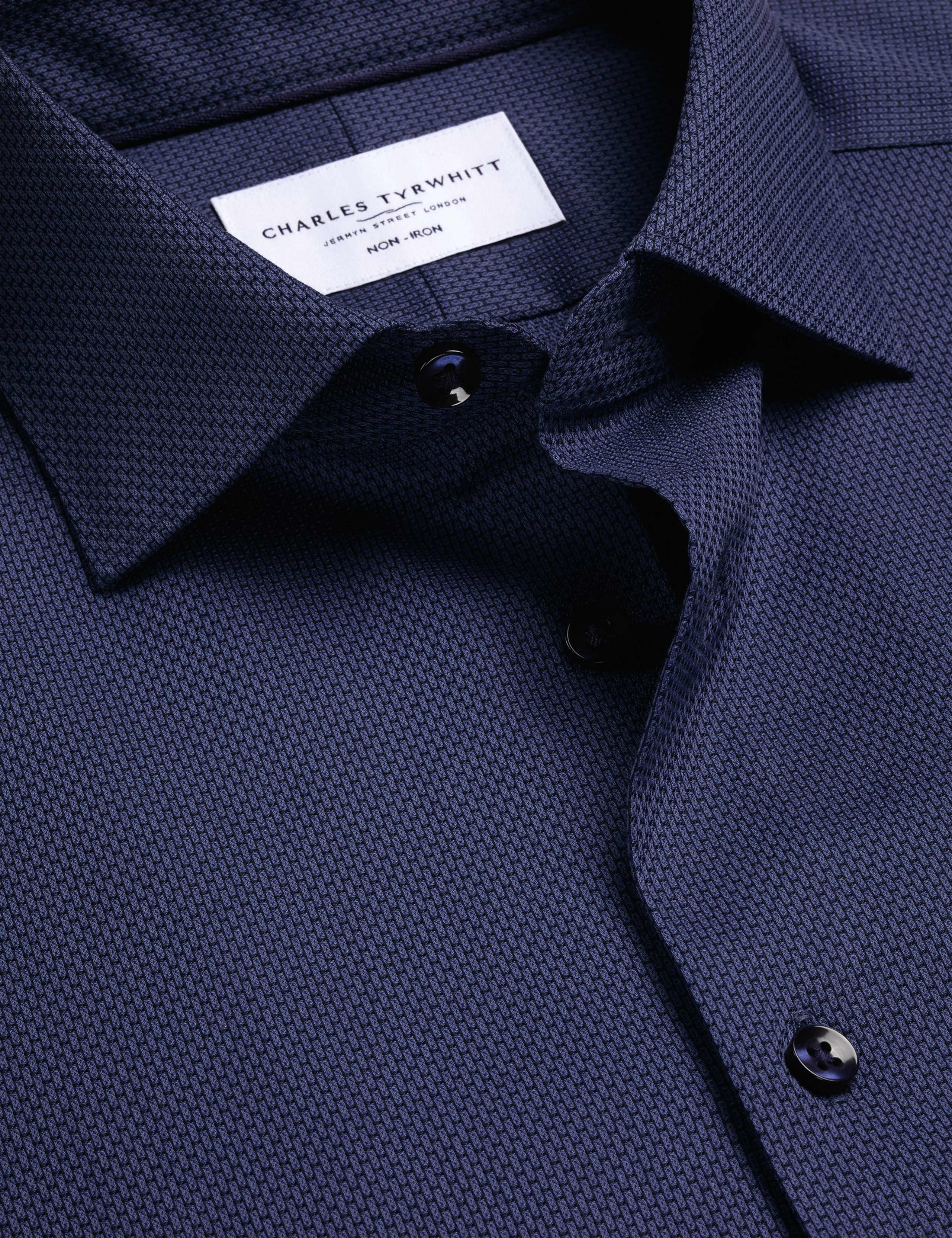 Slim Fit Non Iron Pure Cotton Textured Shirt 3 of 6