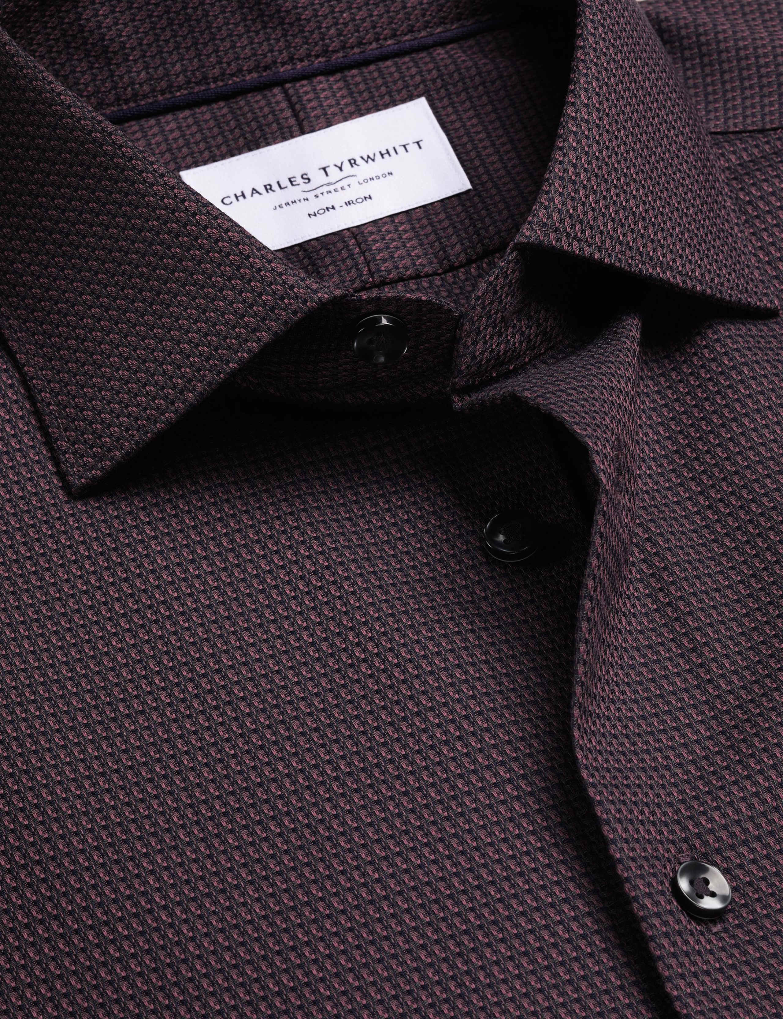 Slim Fit Non Iron Pure Cotton Textured Shirt 3 of 6