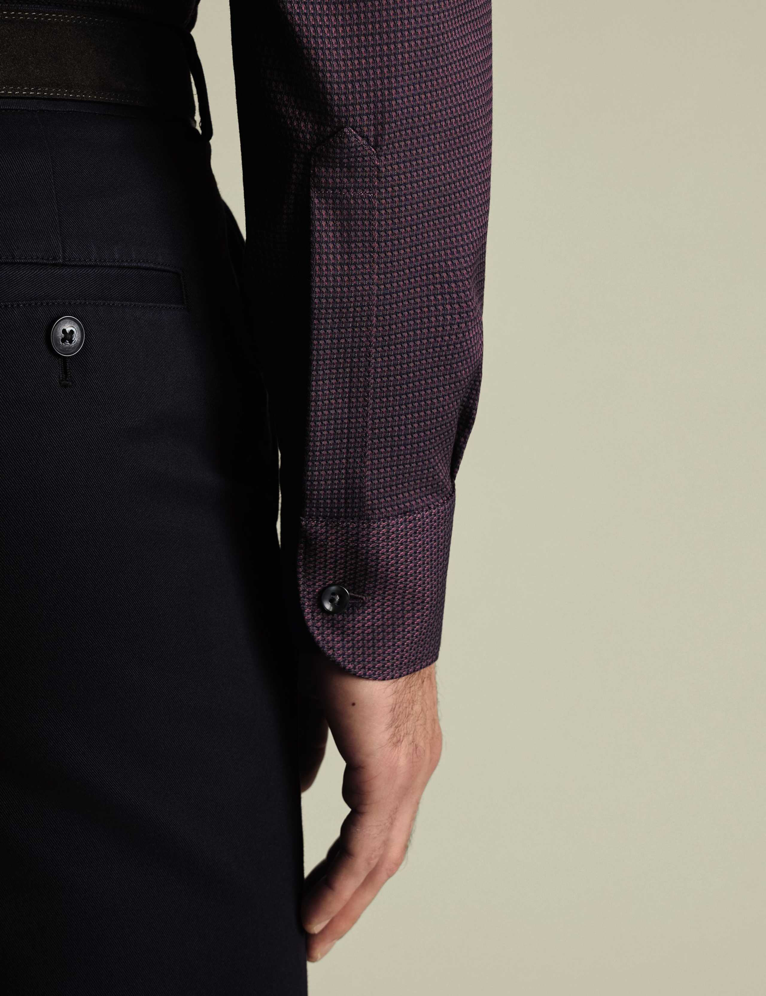 Slim Fit Non Iron Pure Cotton Textured Shirt 4 of 6