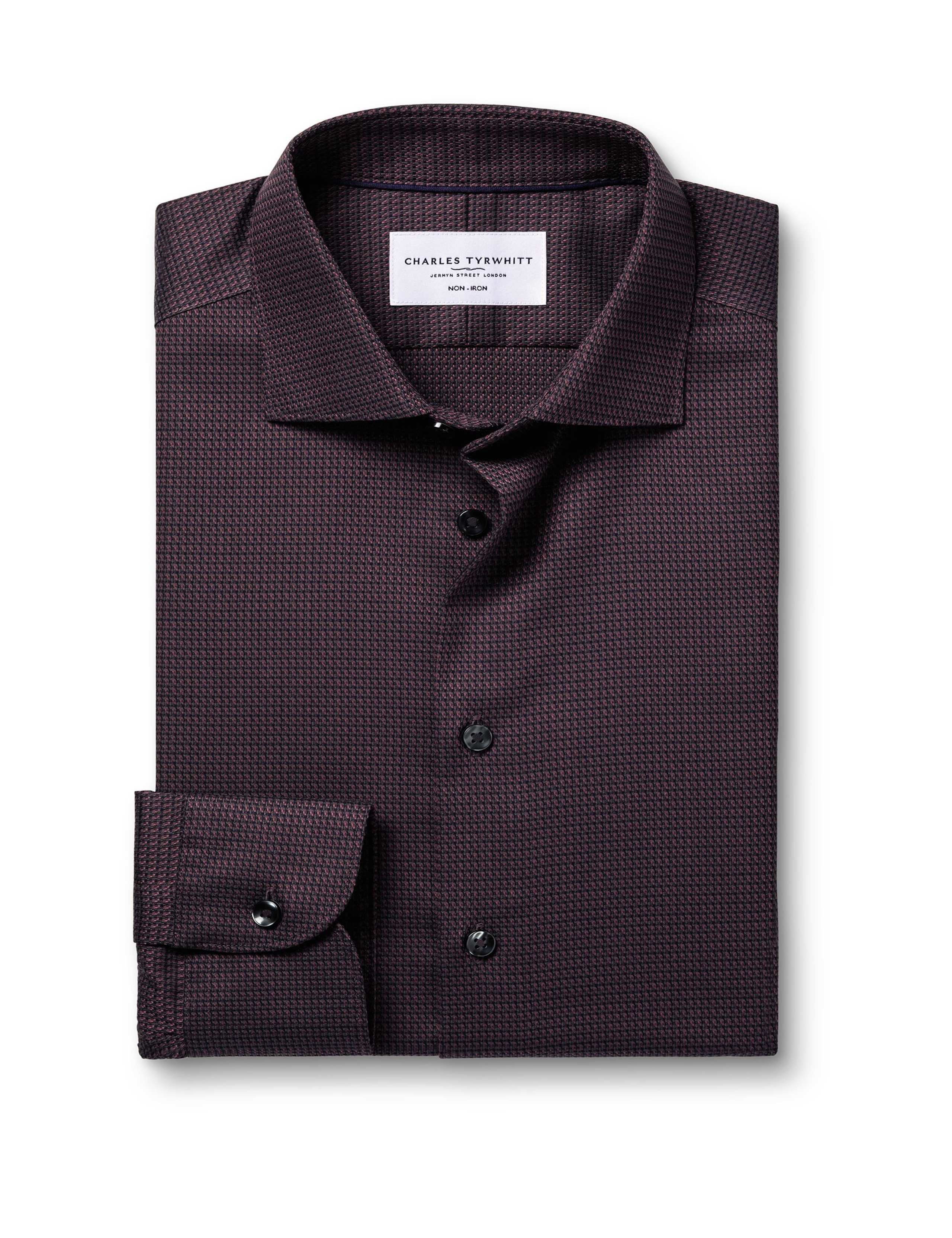 Slim Fit Non Iron Pure Cotton Textured Shirt 6 of 6