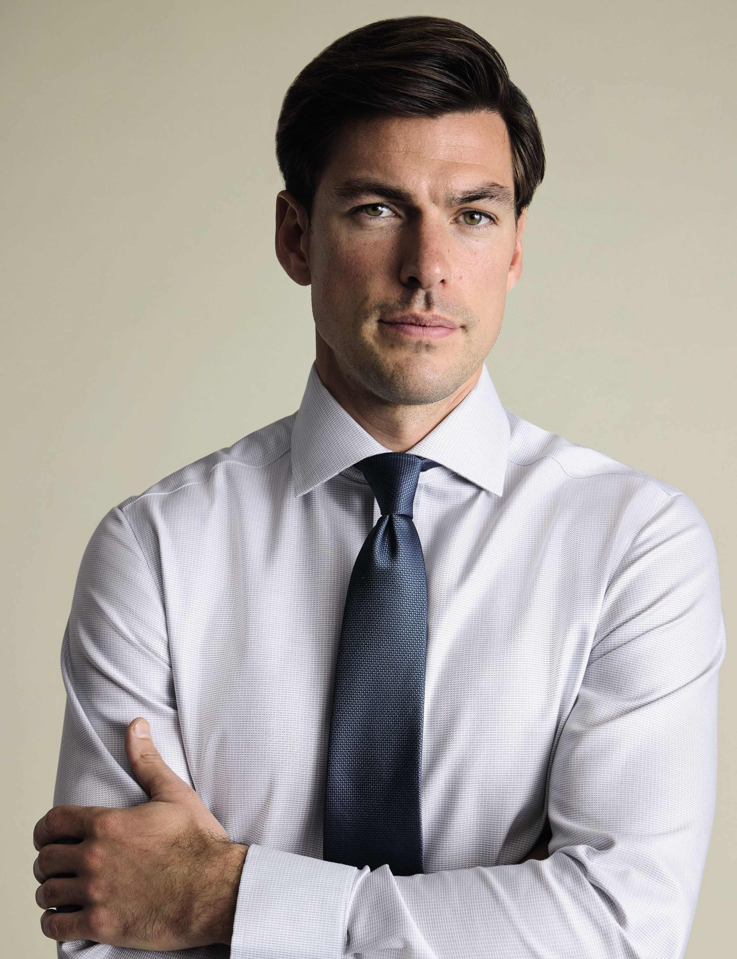 Slim Fit Non Iron Pure Cotton Textured Shirt 2 of 6