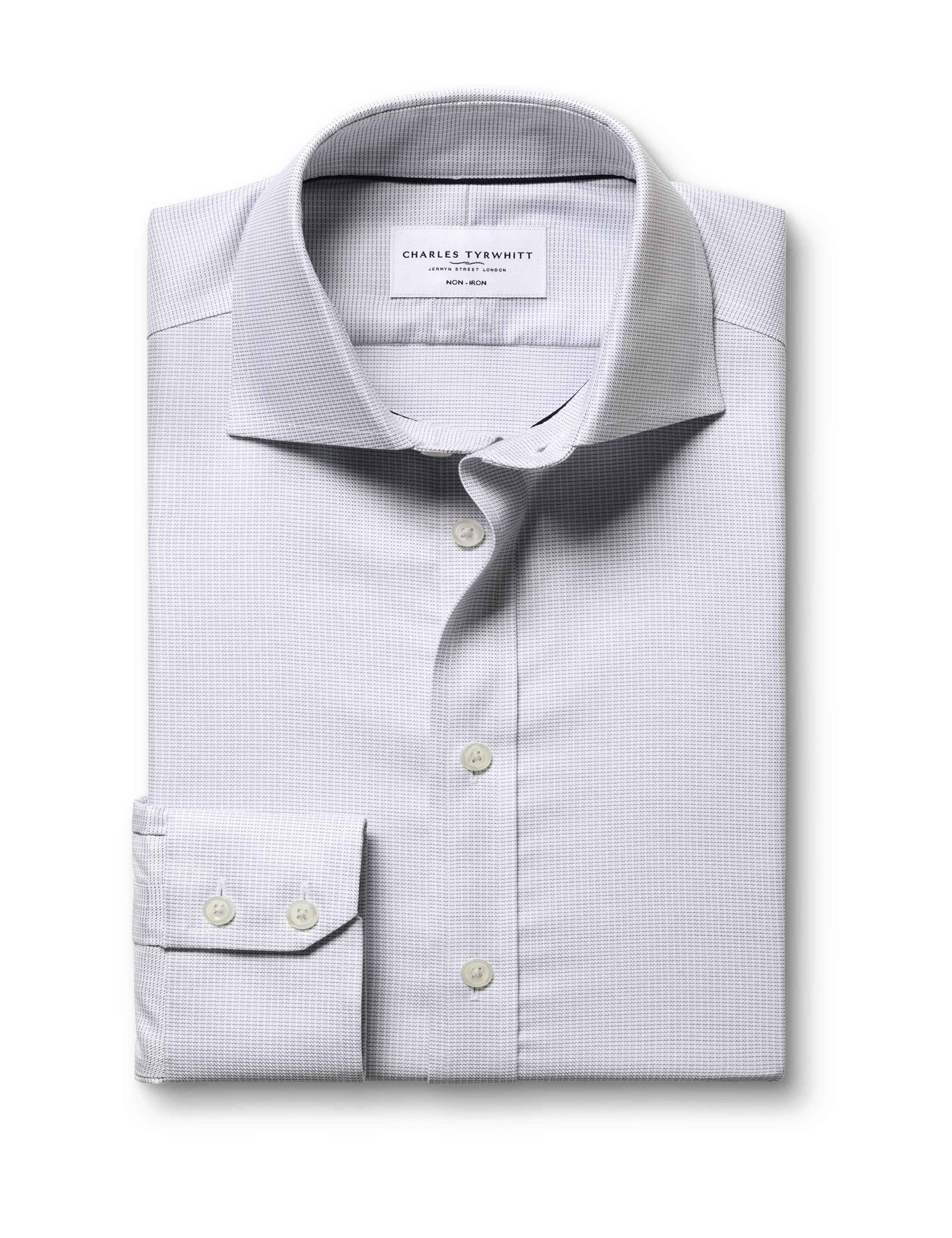 Slim Fit Non Iron Pure Cotton Textured Shirt 6 of 6