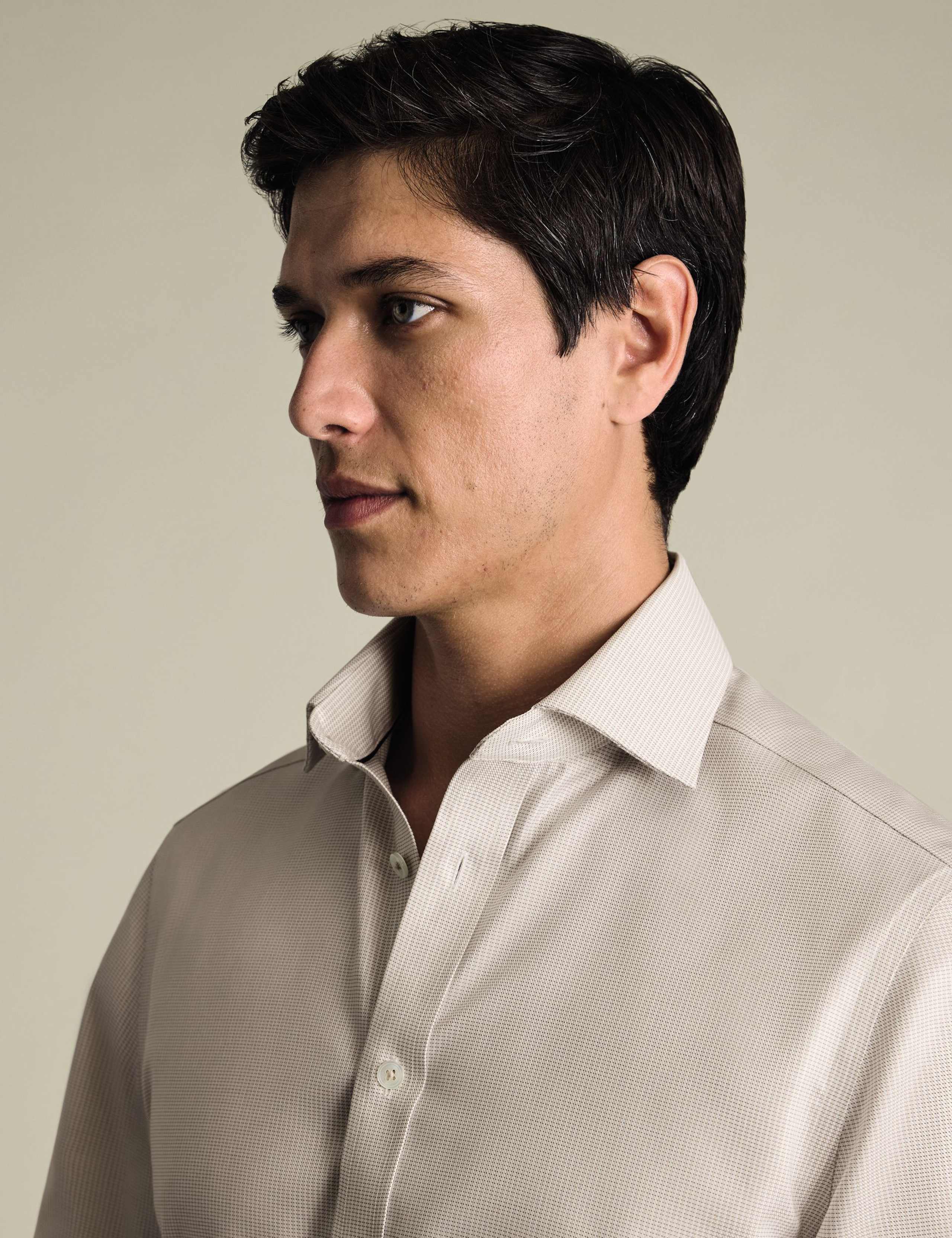 Slim Fit Non Iron Pure Cotton Textured Shirt 2 of 6