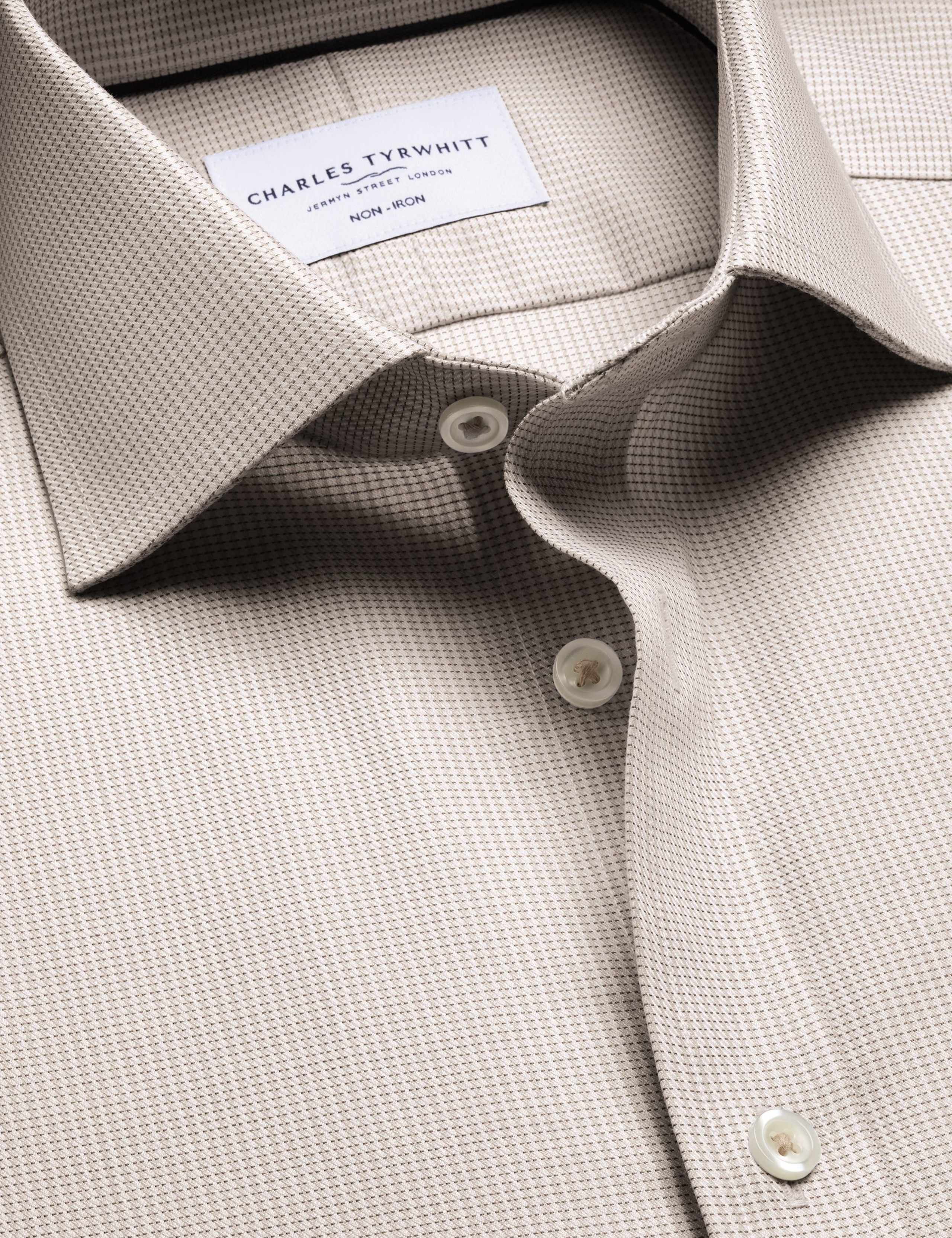 Slim Fit Non Iron Pure Cotton Textured Shirt 3 of 6