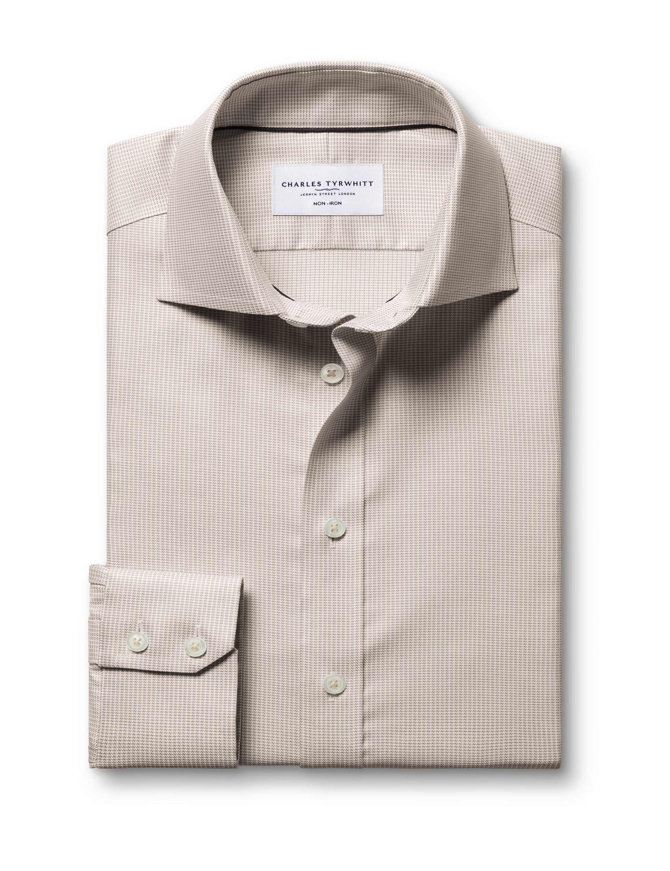 Slim Fit Non Iron Pure Cotton Textured Shirt 6 of 6